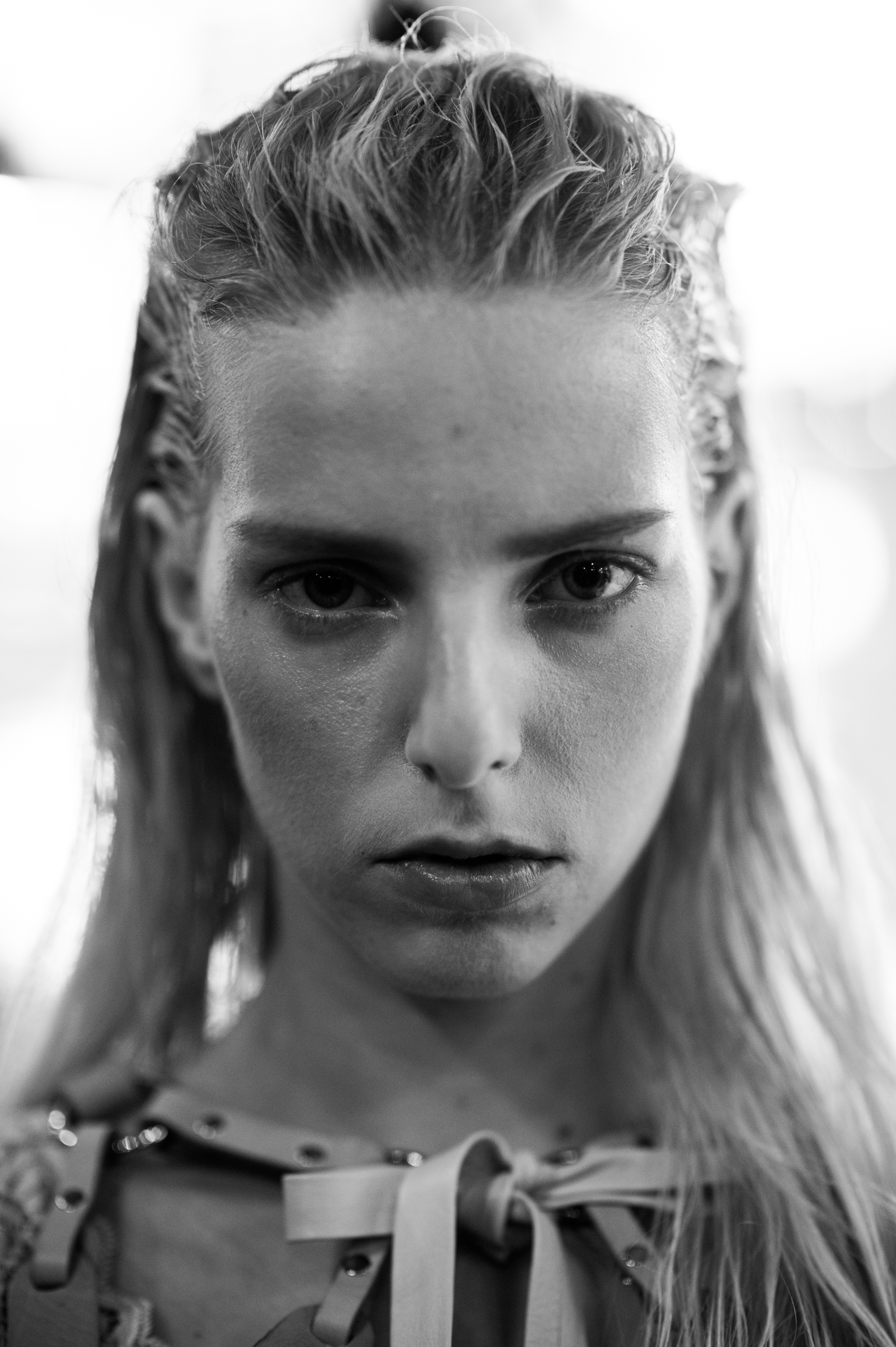 Portrait of a model before a show