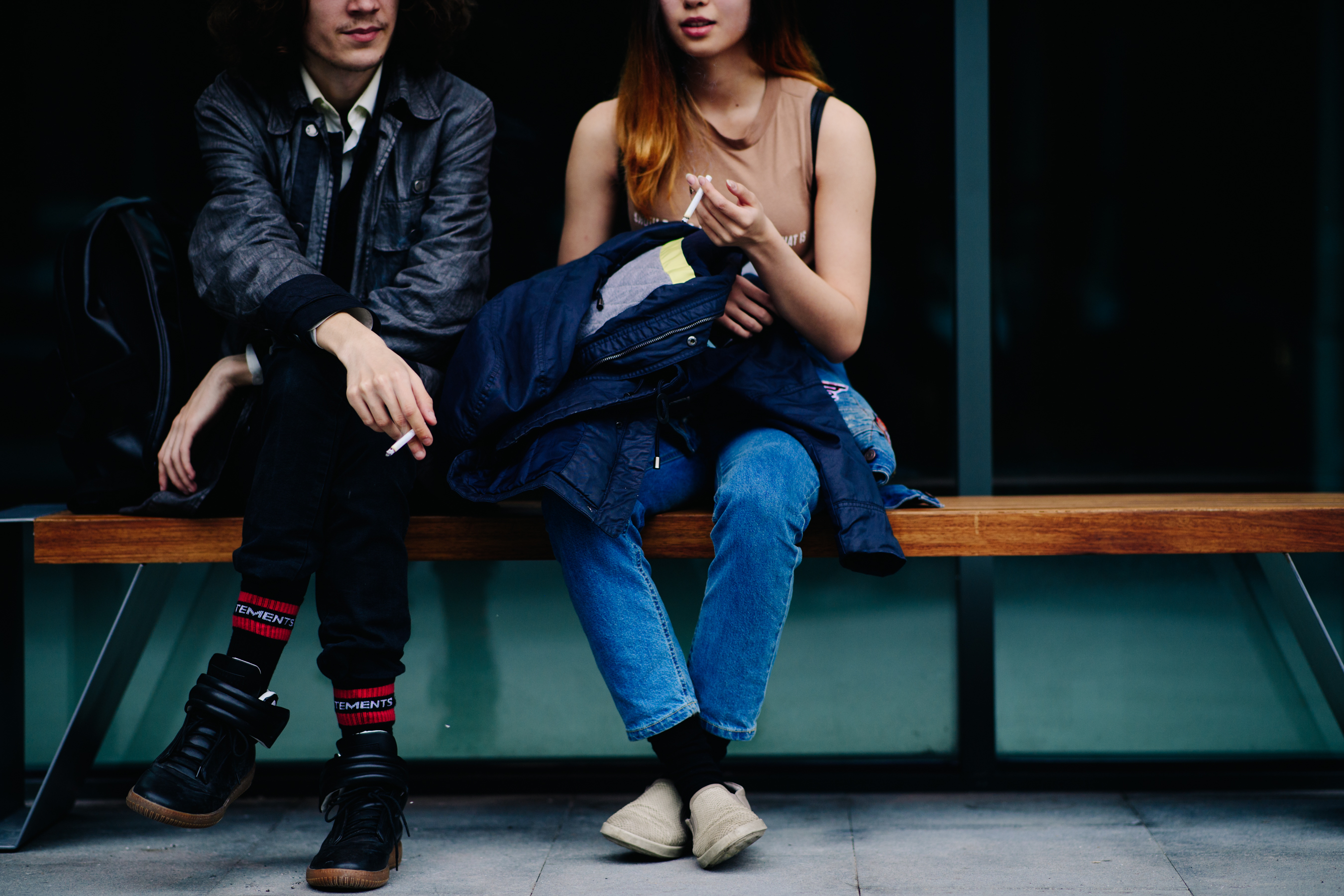 Man and woman smoking