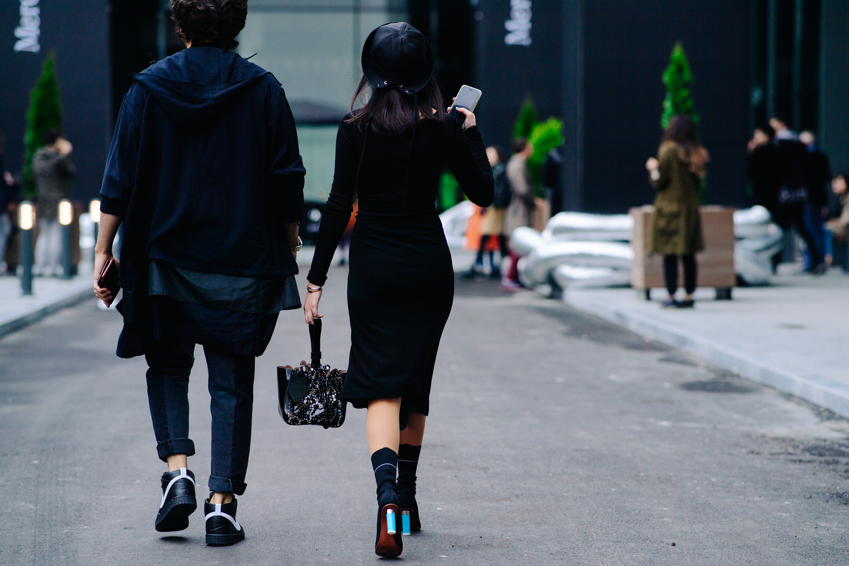 Woman wearing Vetements shoes