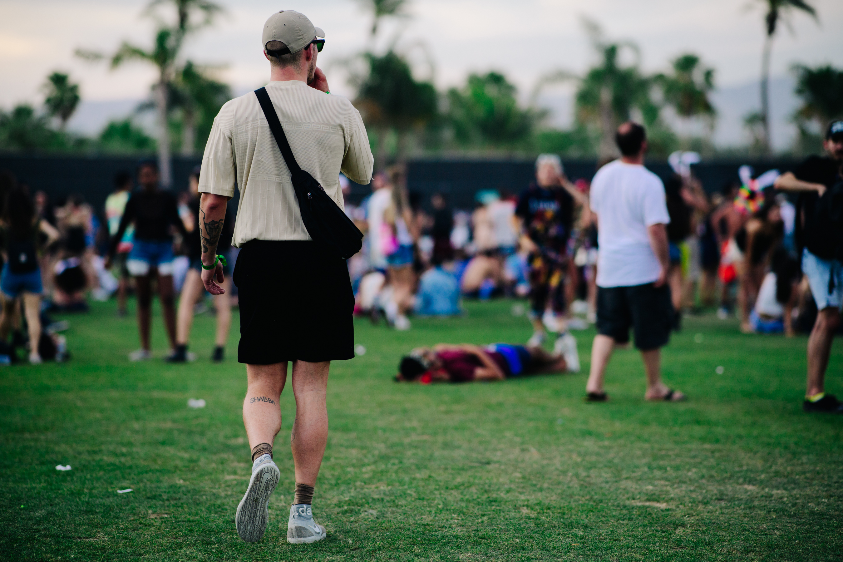 Man wearing fanny pack