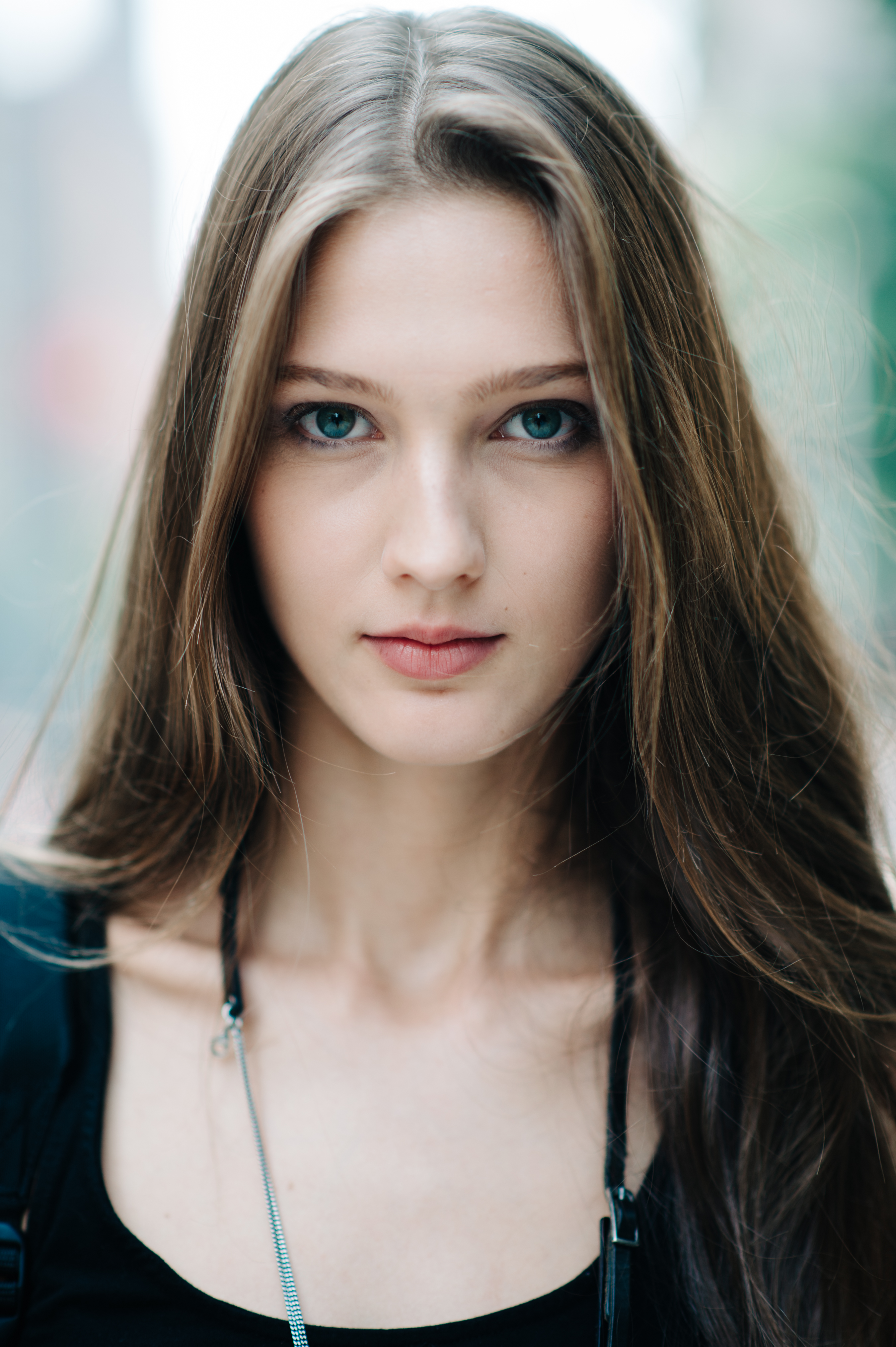 Portrait of a model with long hair