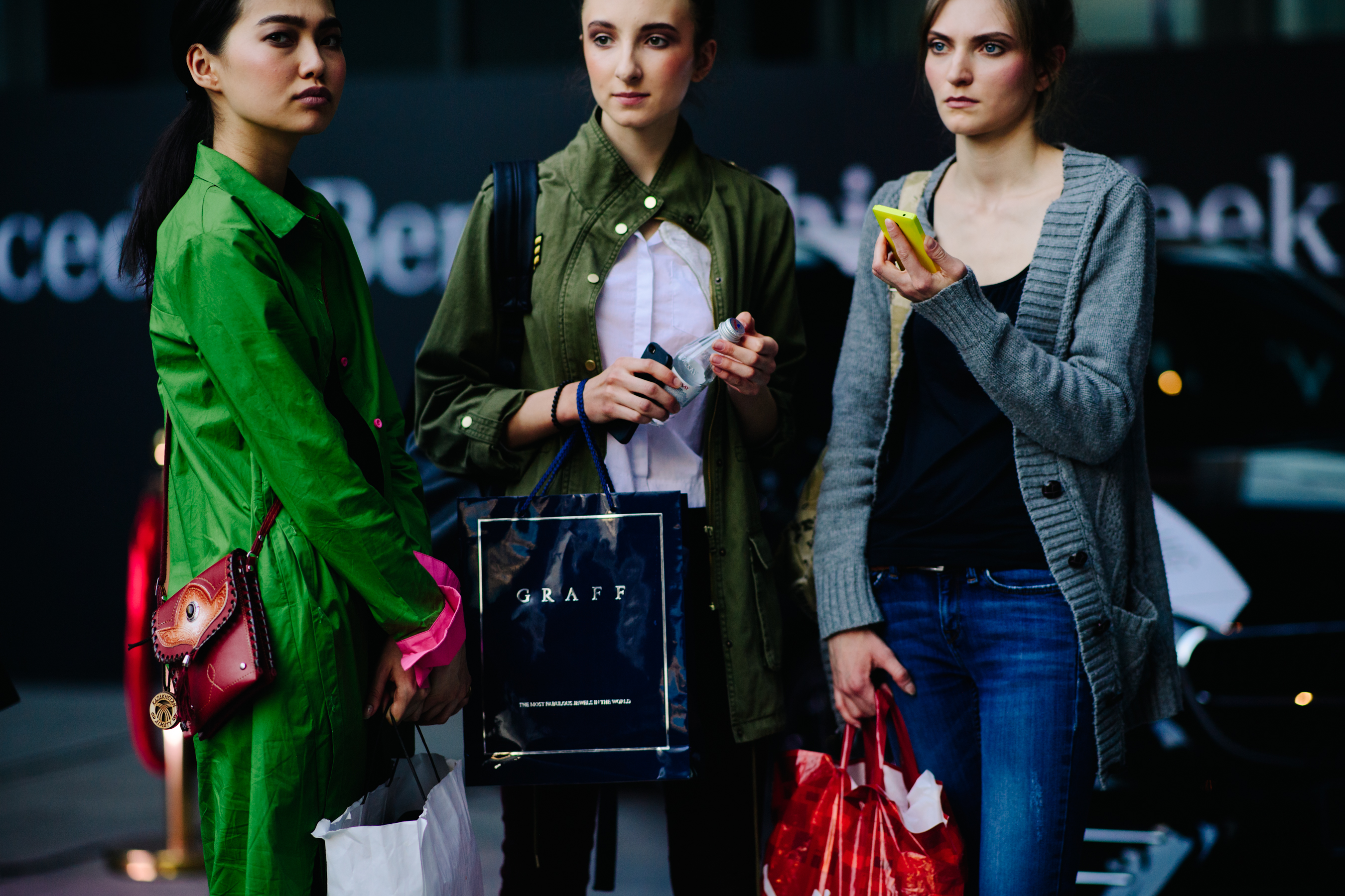 Group of models after a show