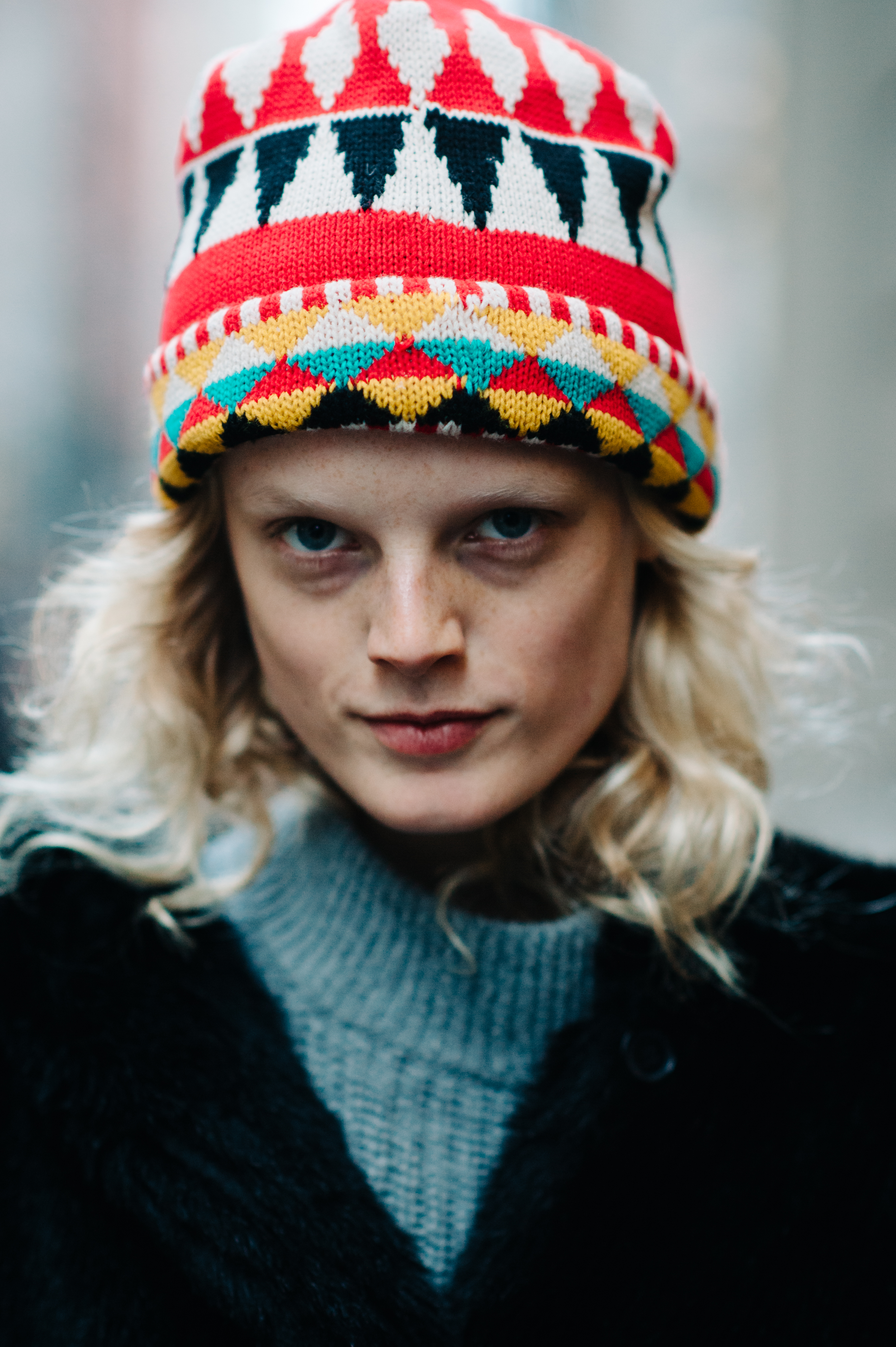 Portrait of a Belgian model wearing beanie