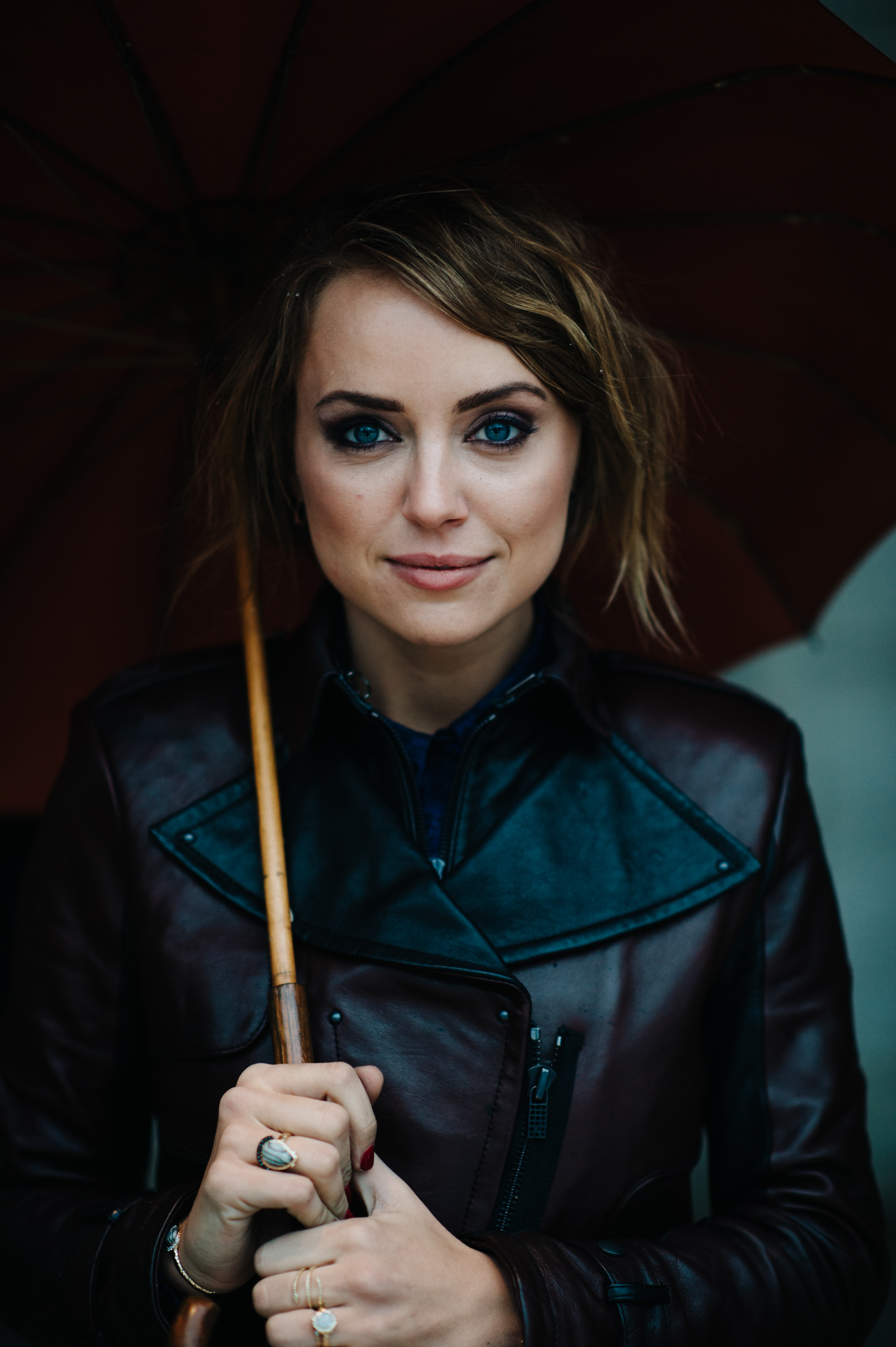 Portrait of a model with blue eyes
