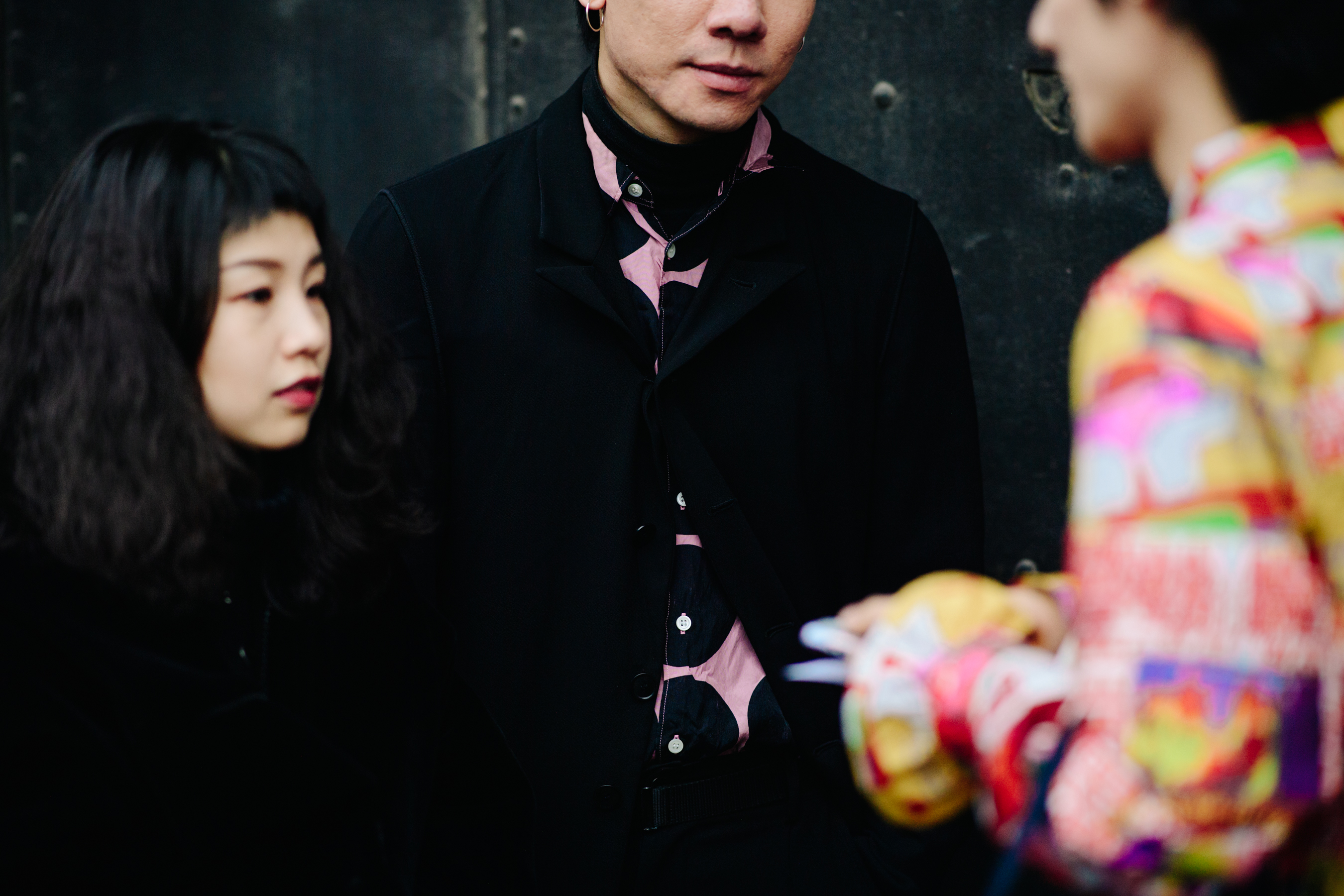 Man wearing pink shirt