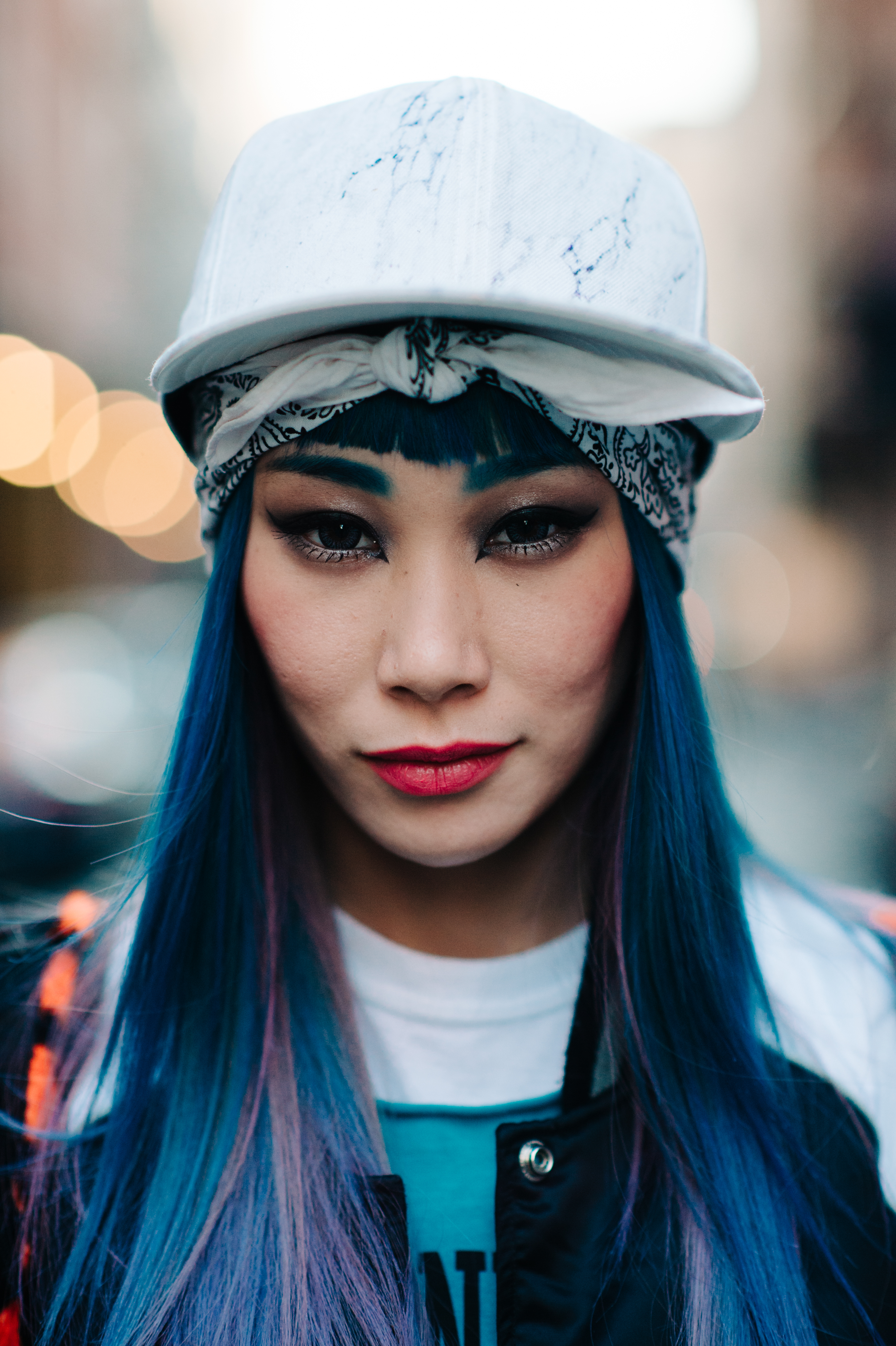 Portrait of a DJ with blue hair