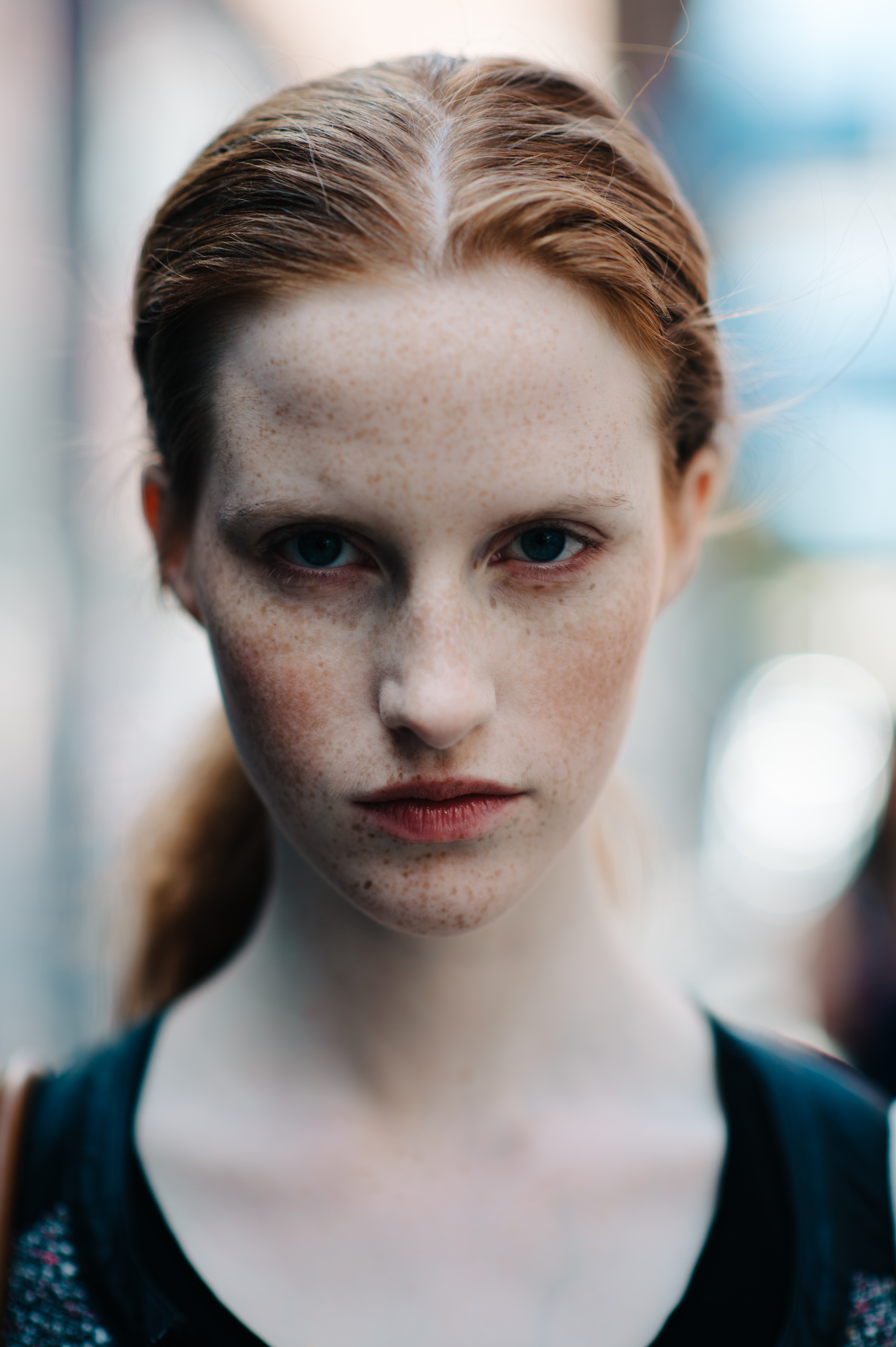 Portrait of a Polish model with red hair