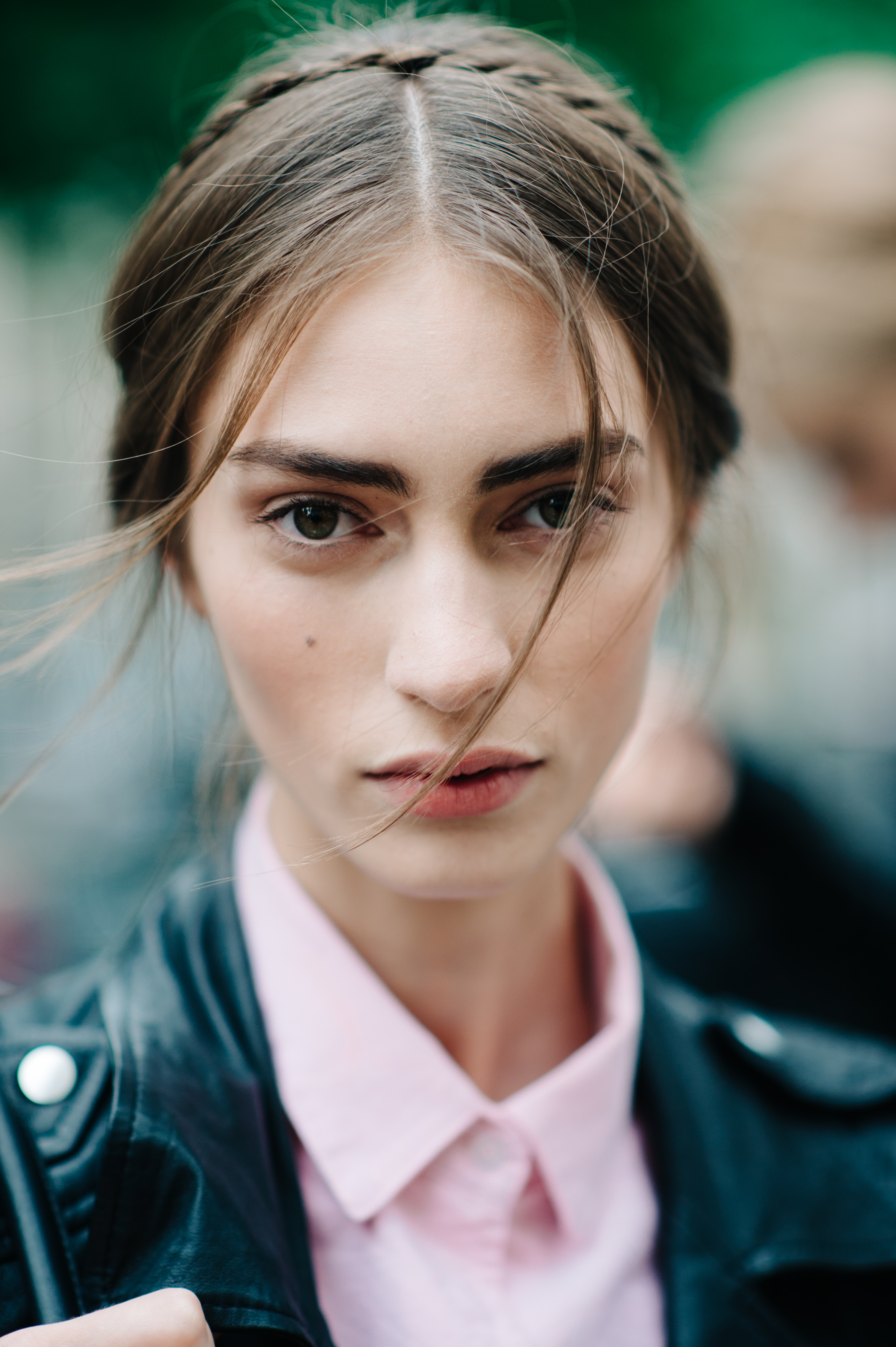 Portrait of a model with braided hair