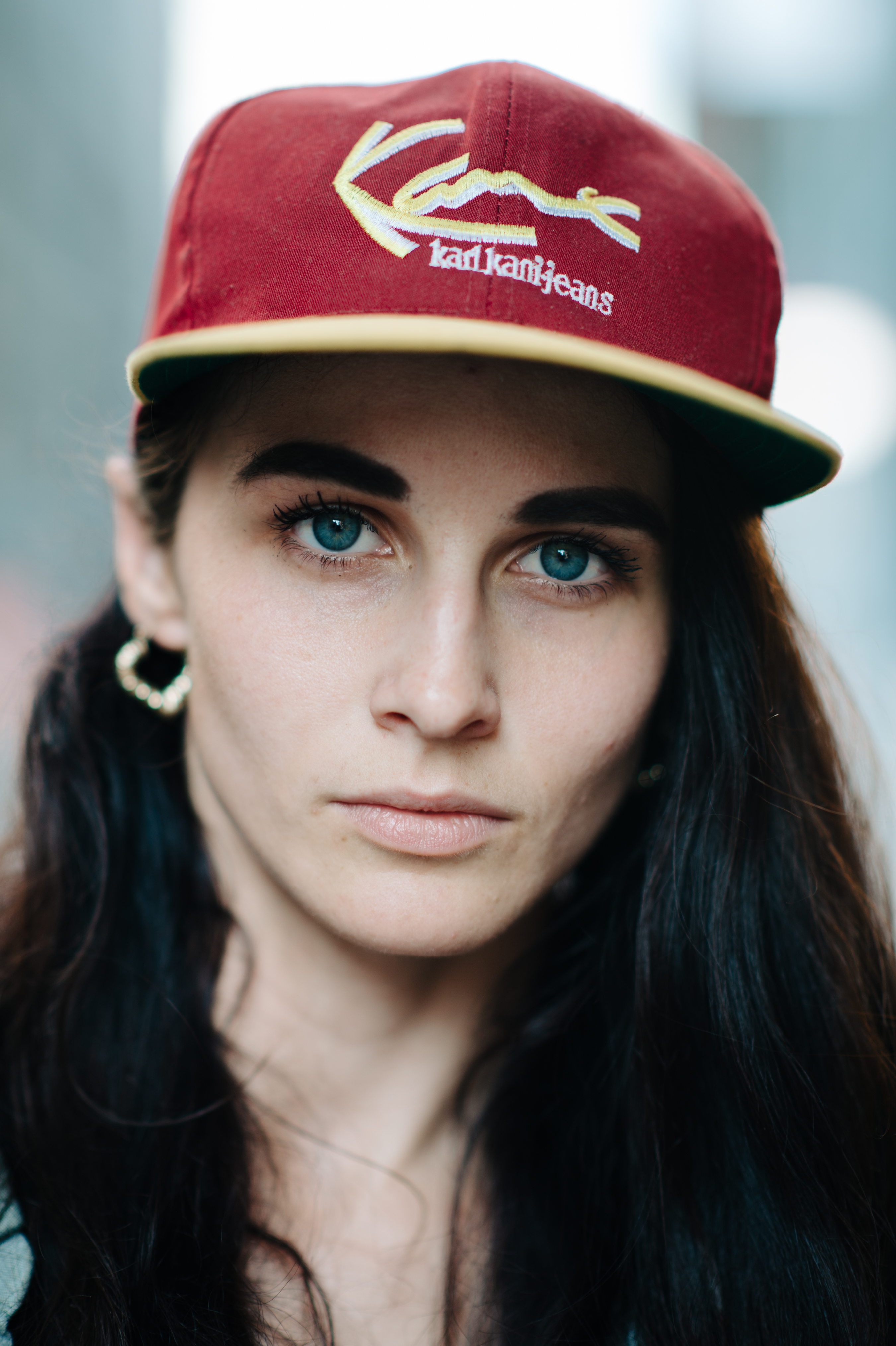 Portrait of a model wearing snapback