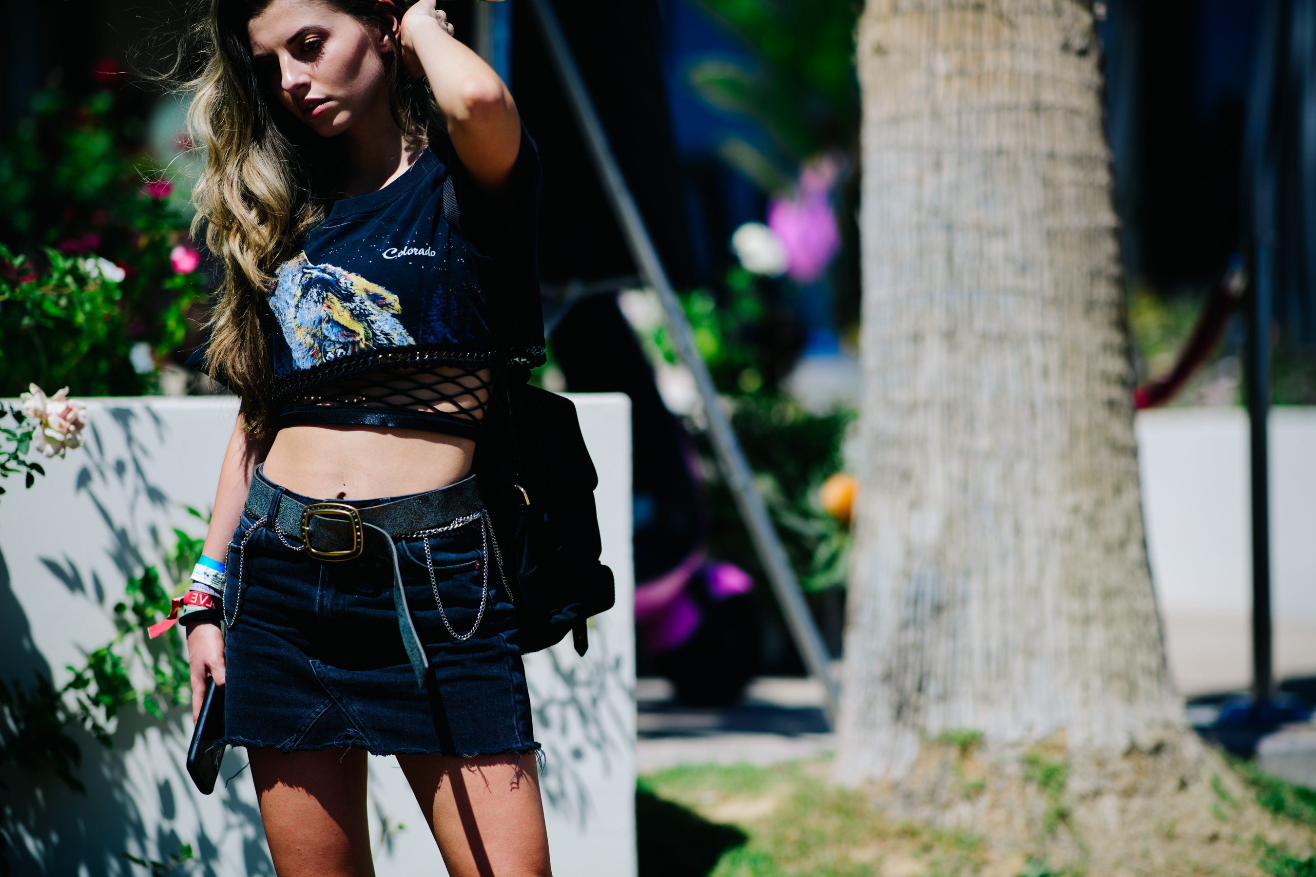 Girl wearing cropped top