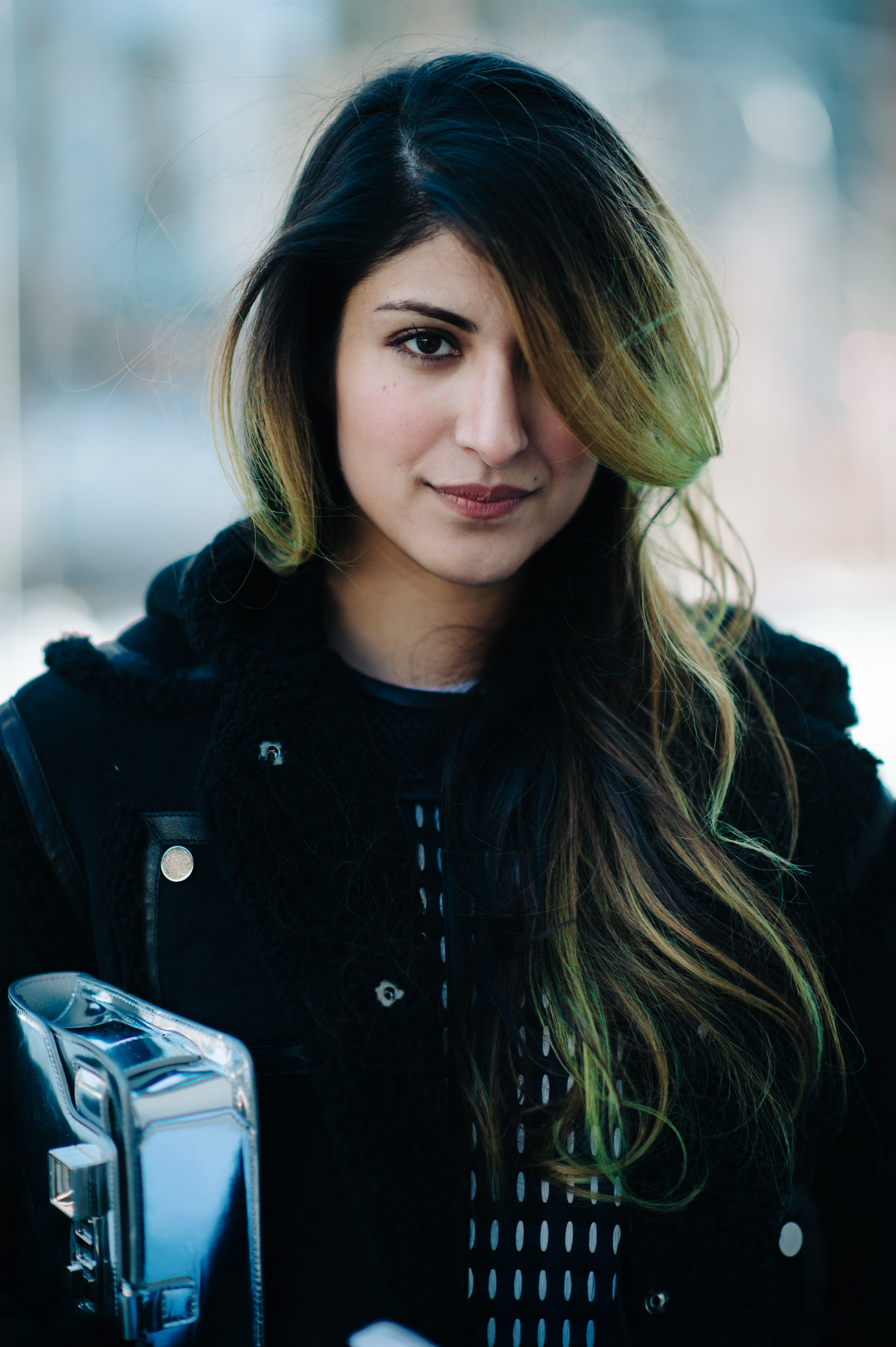 Portrait of an editor with green hair