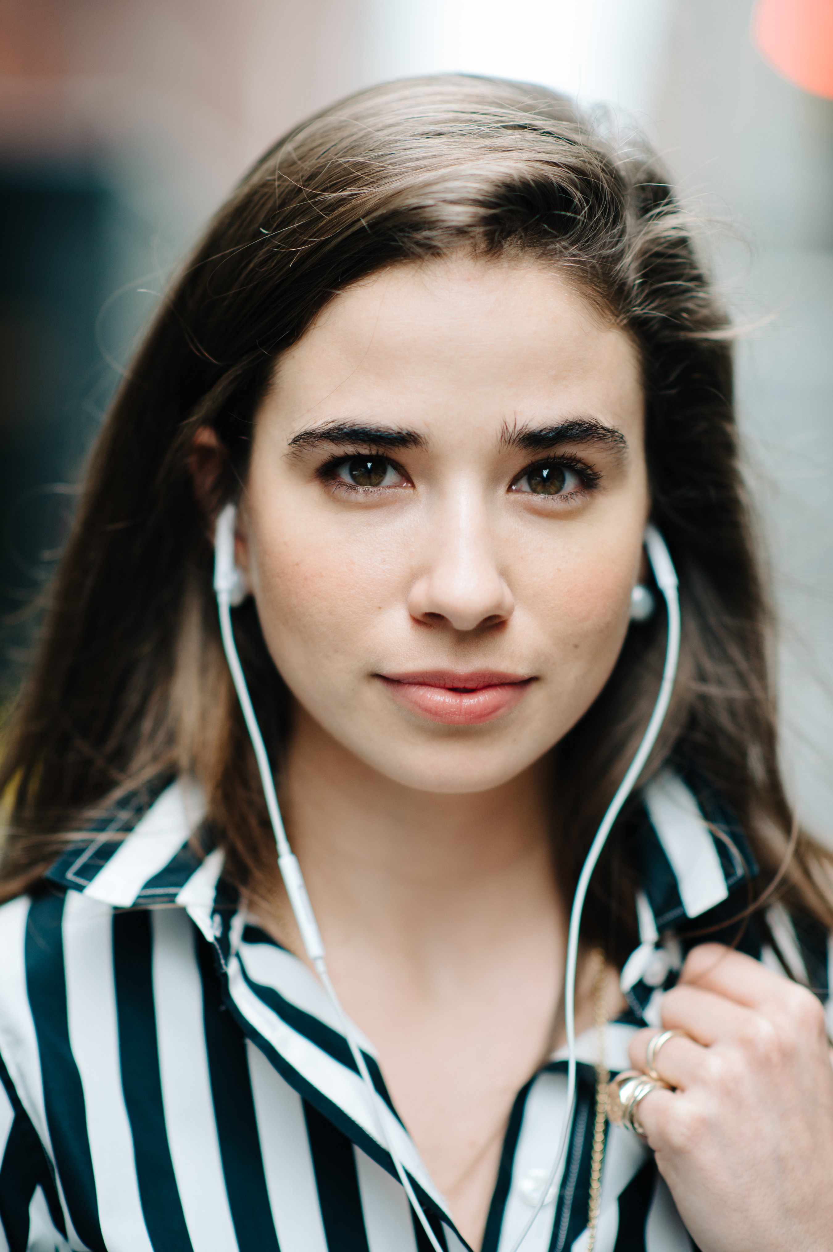 Portrait of a girl with earphones