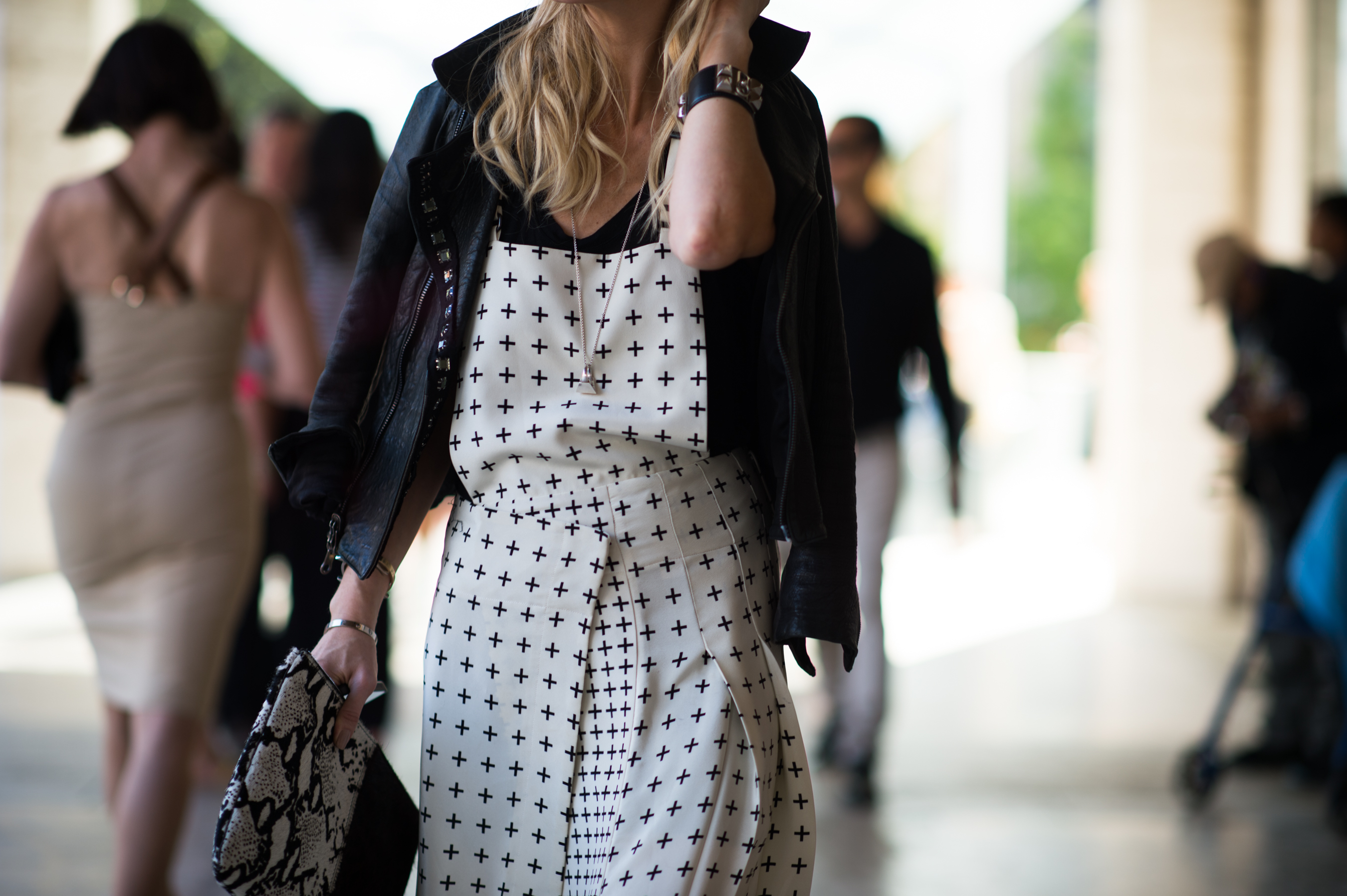Woman wearing white dress