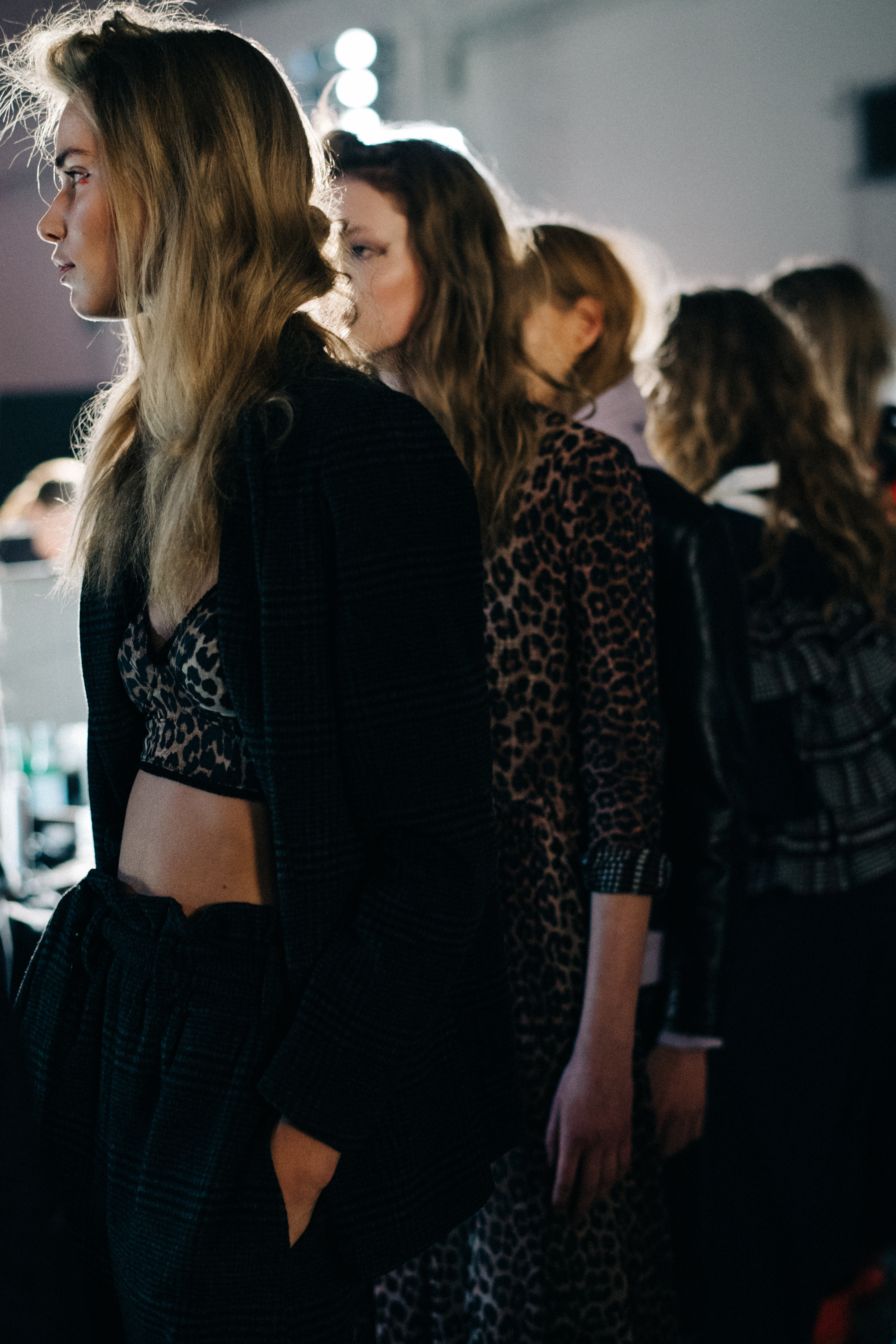 Group of Danish models before a show