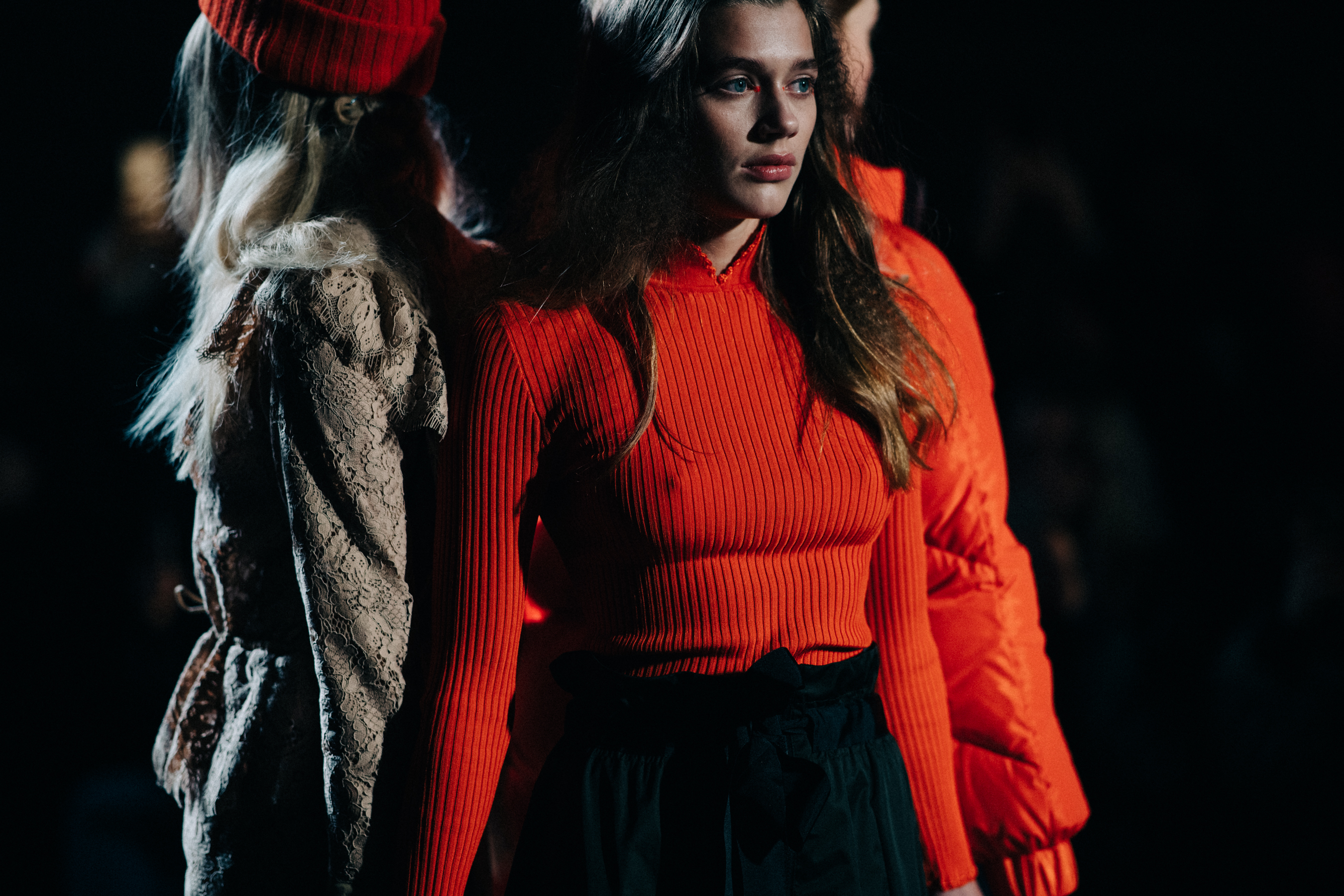 Danish models wearing red sweater