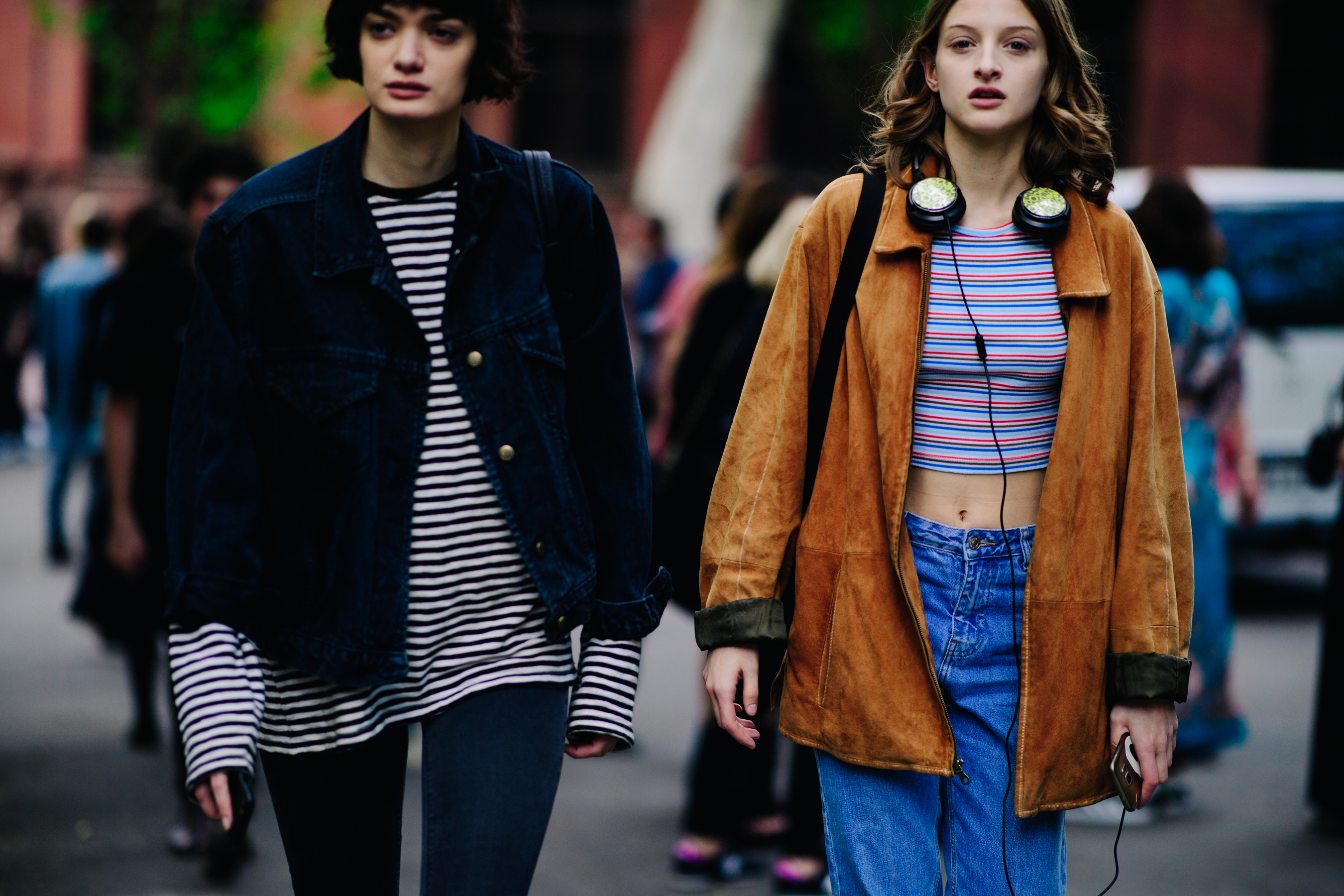 Two models wearing casual outfits