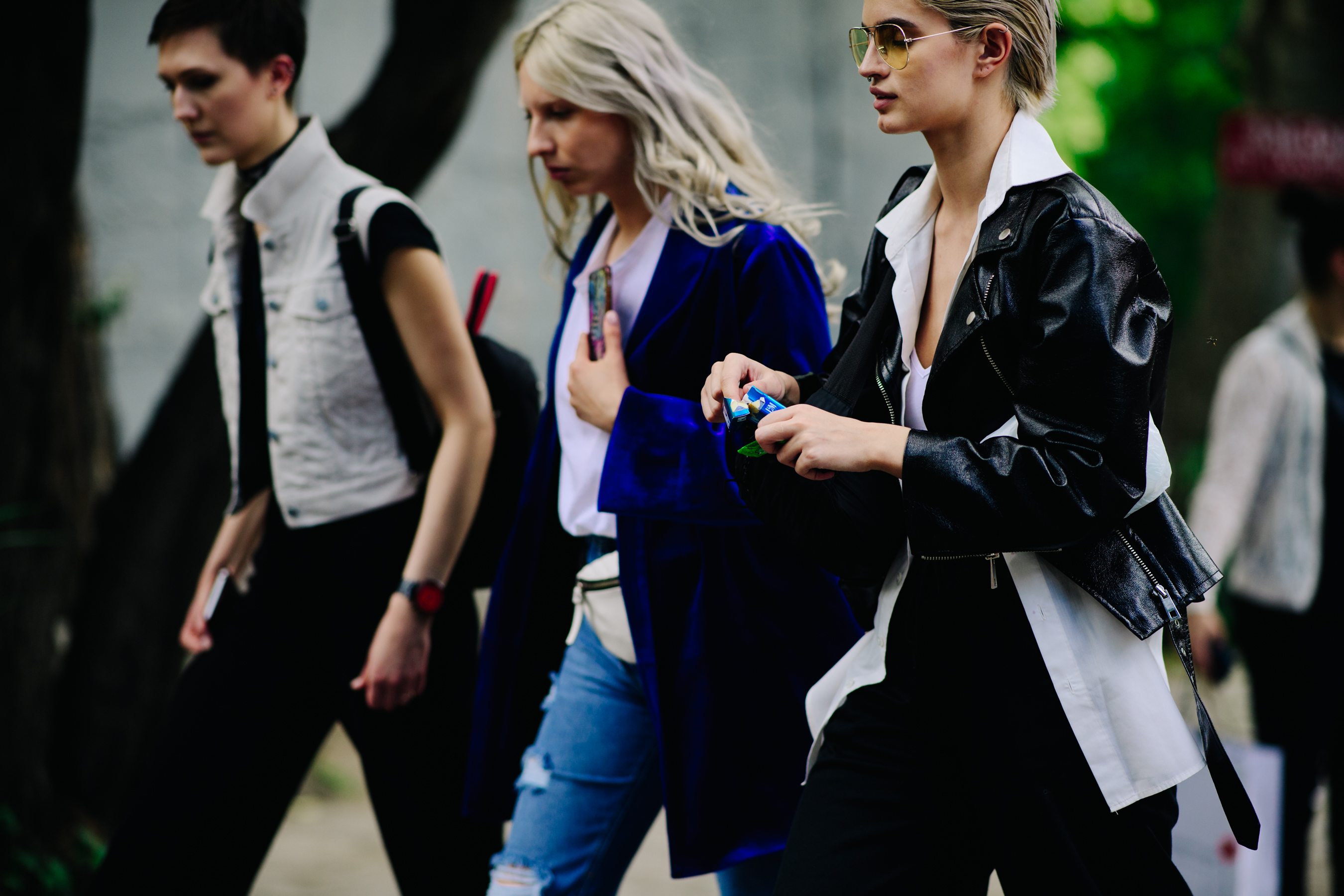Girls walking on the street