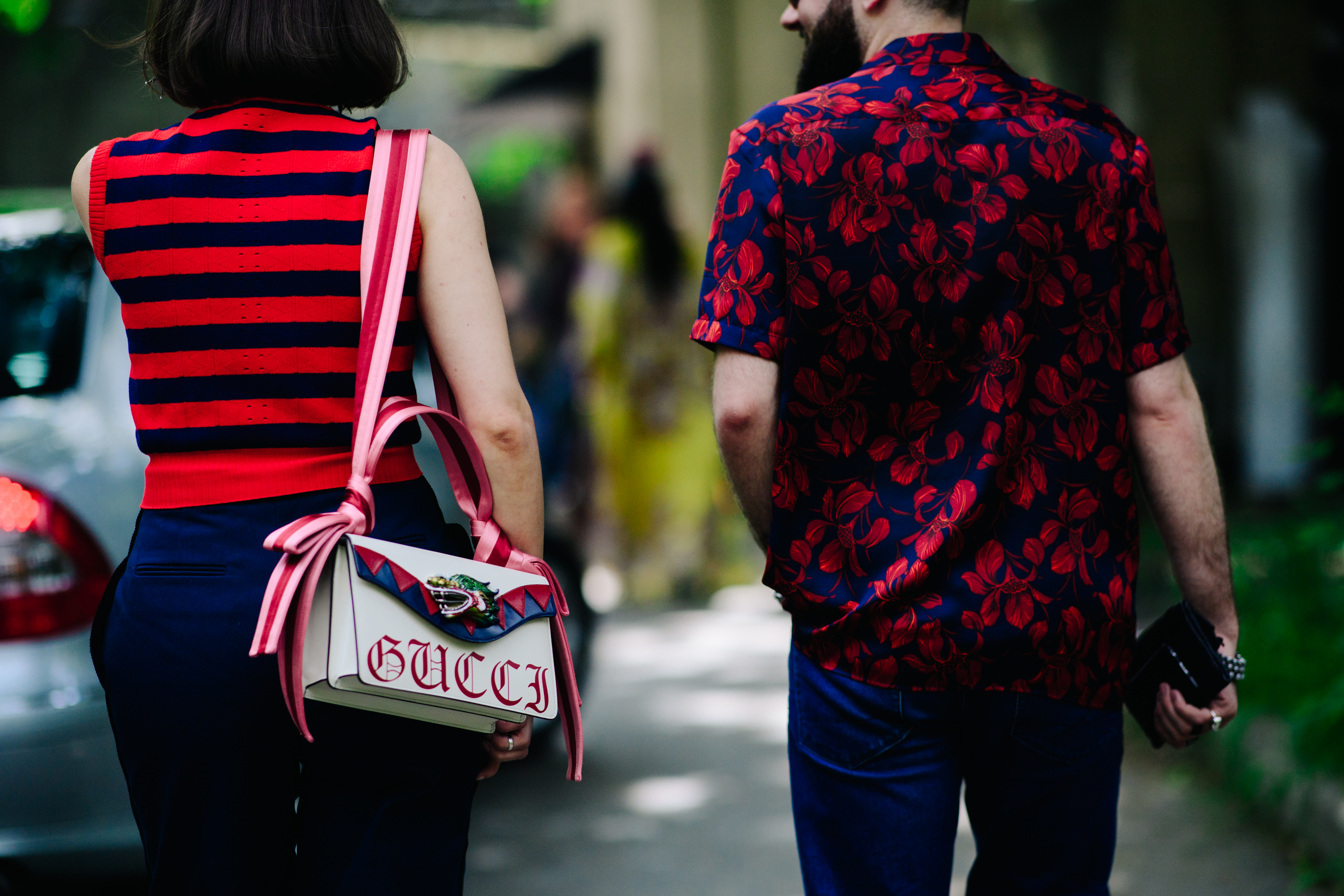 Man wearing a flower print shirt