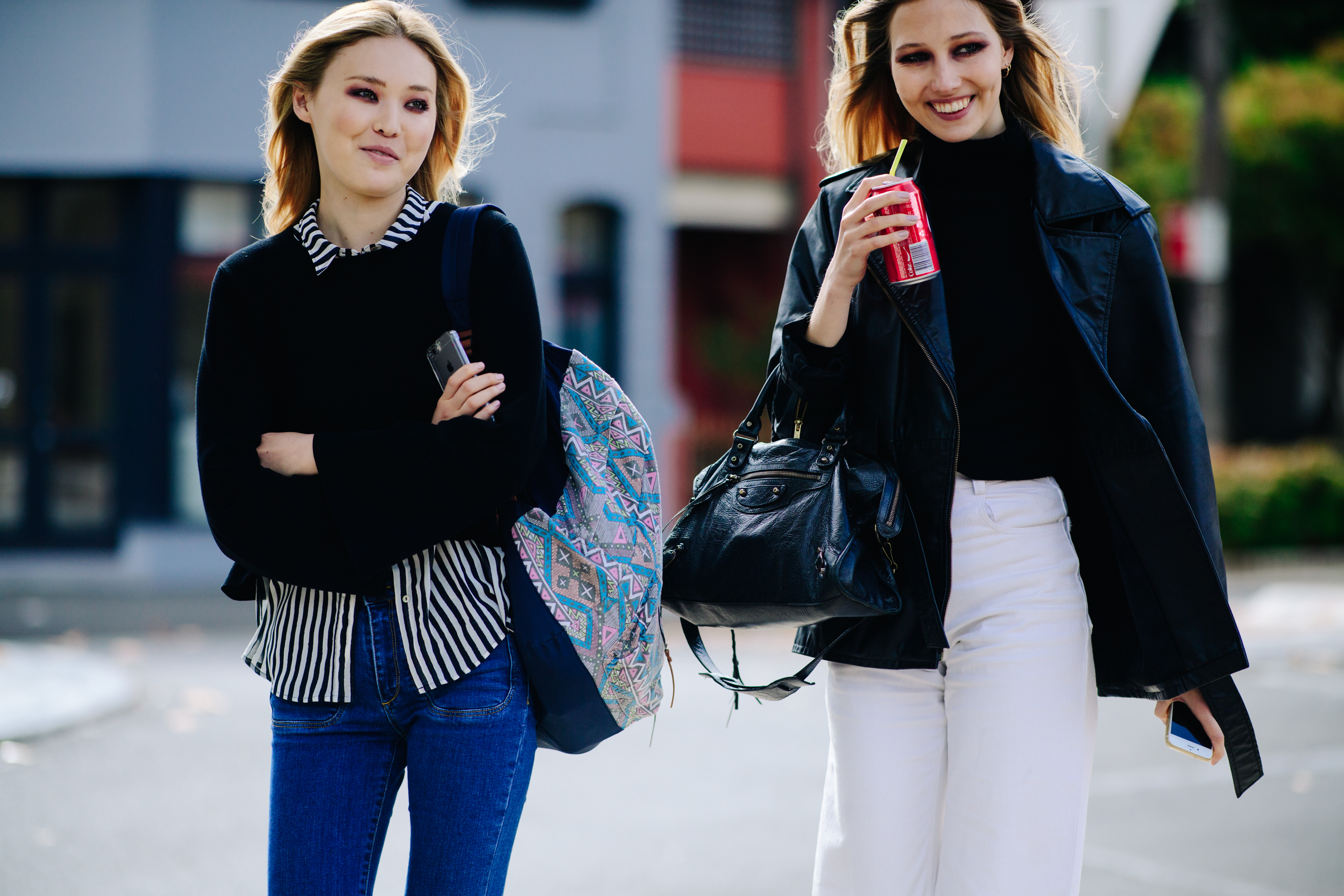 Two models after a show