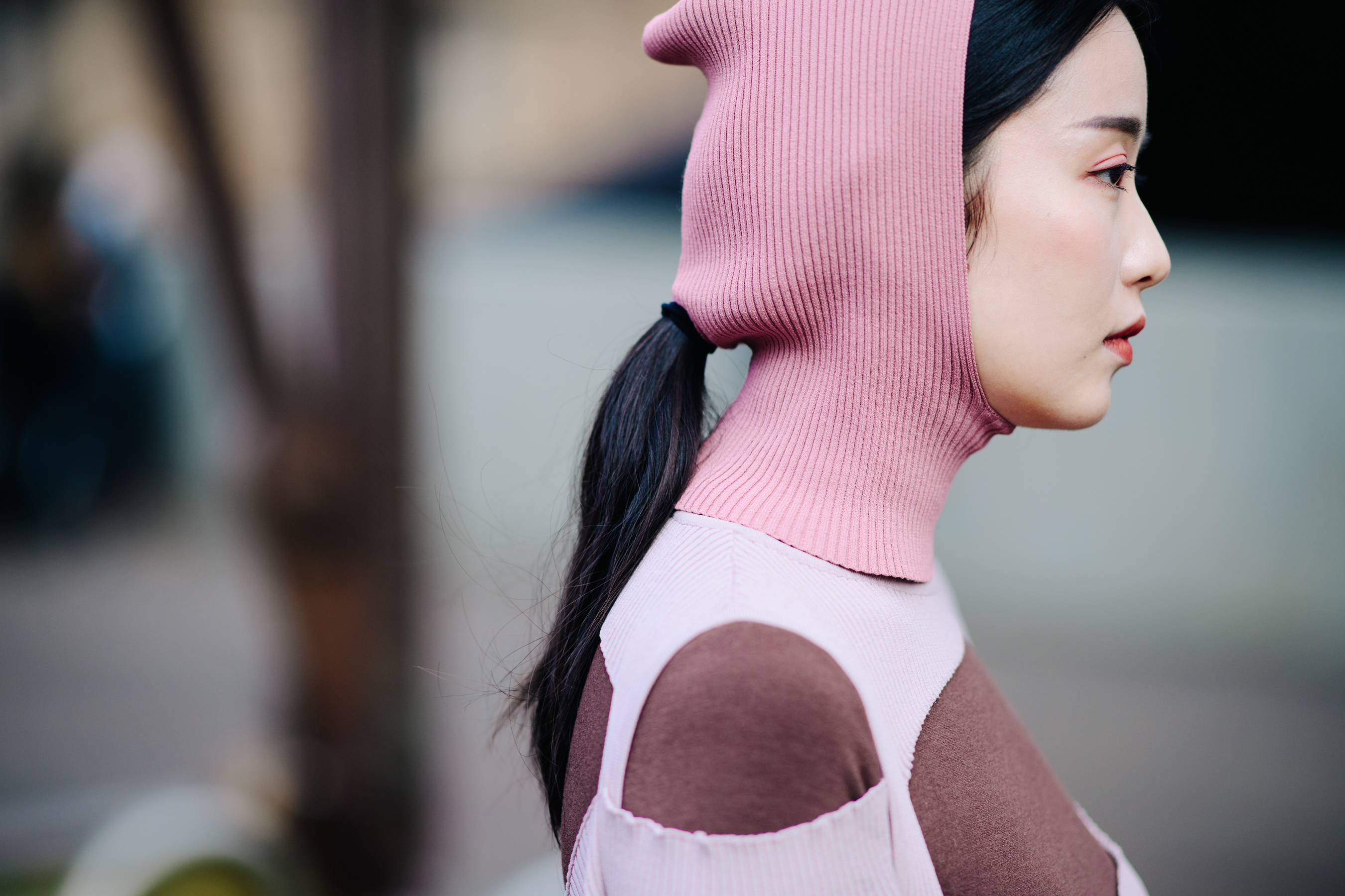 Woman wearing pink outfit