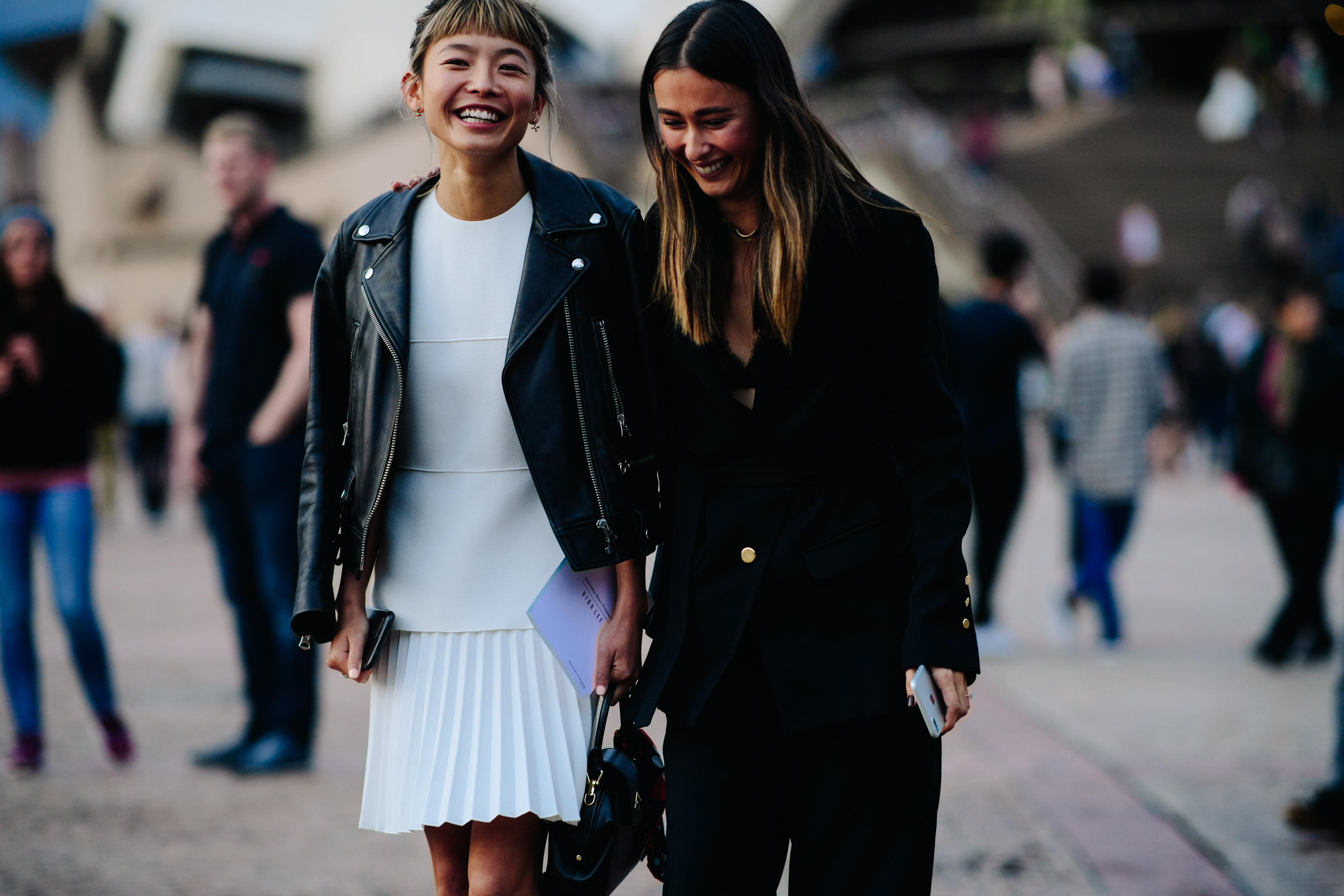 Two girls after a fashion show