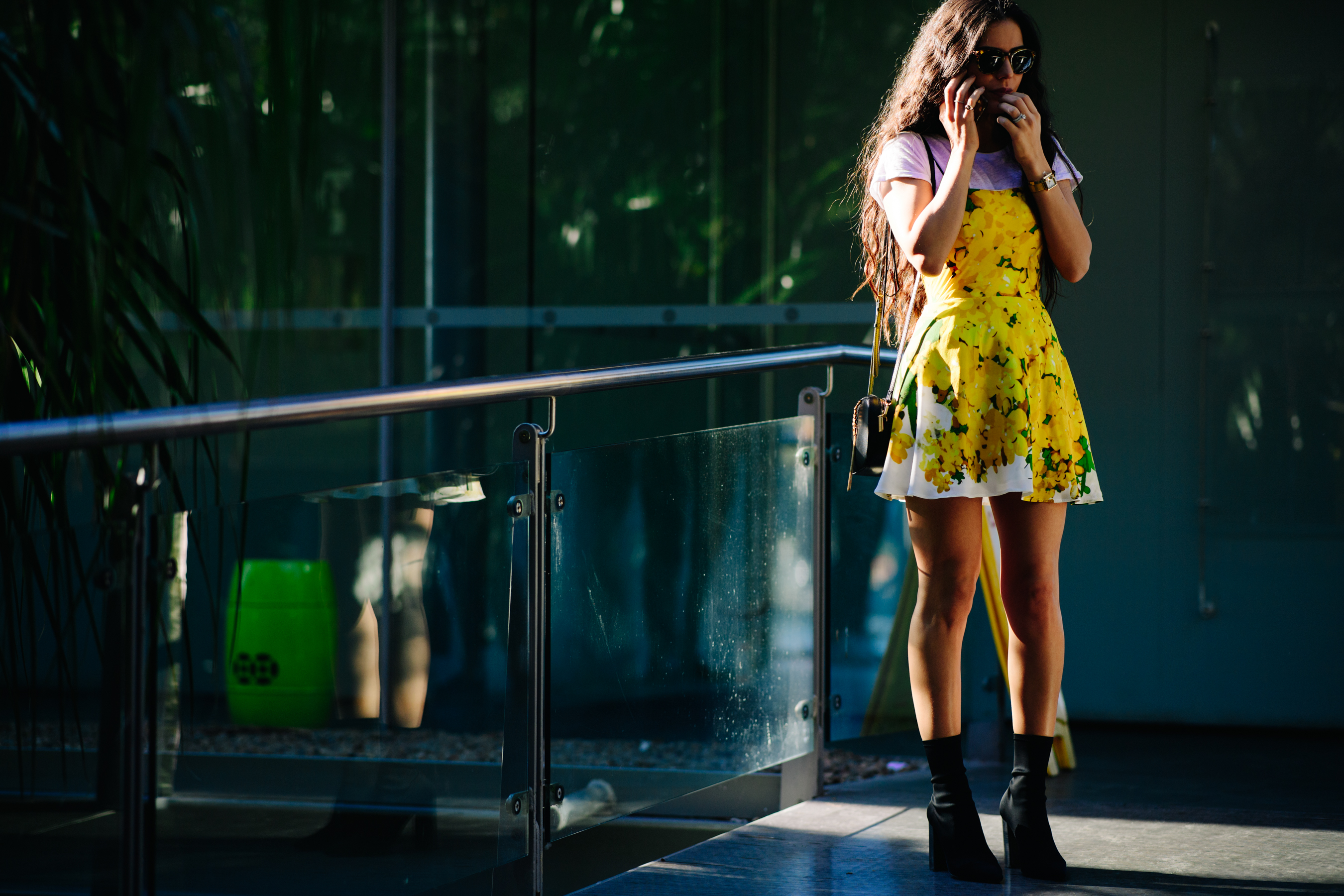 Girl wearing a flower printed dress