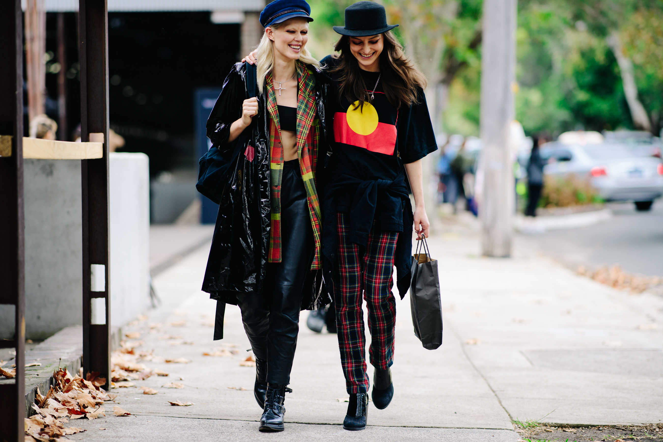 Two models walking on the street