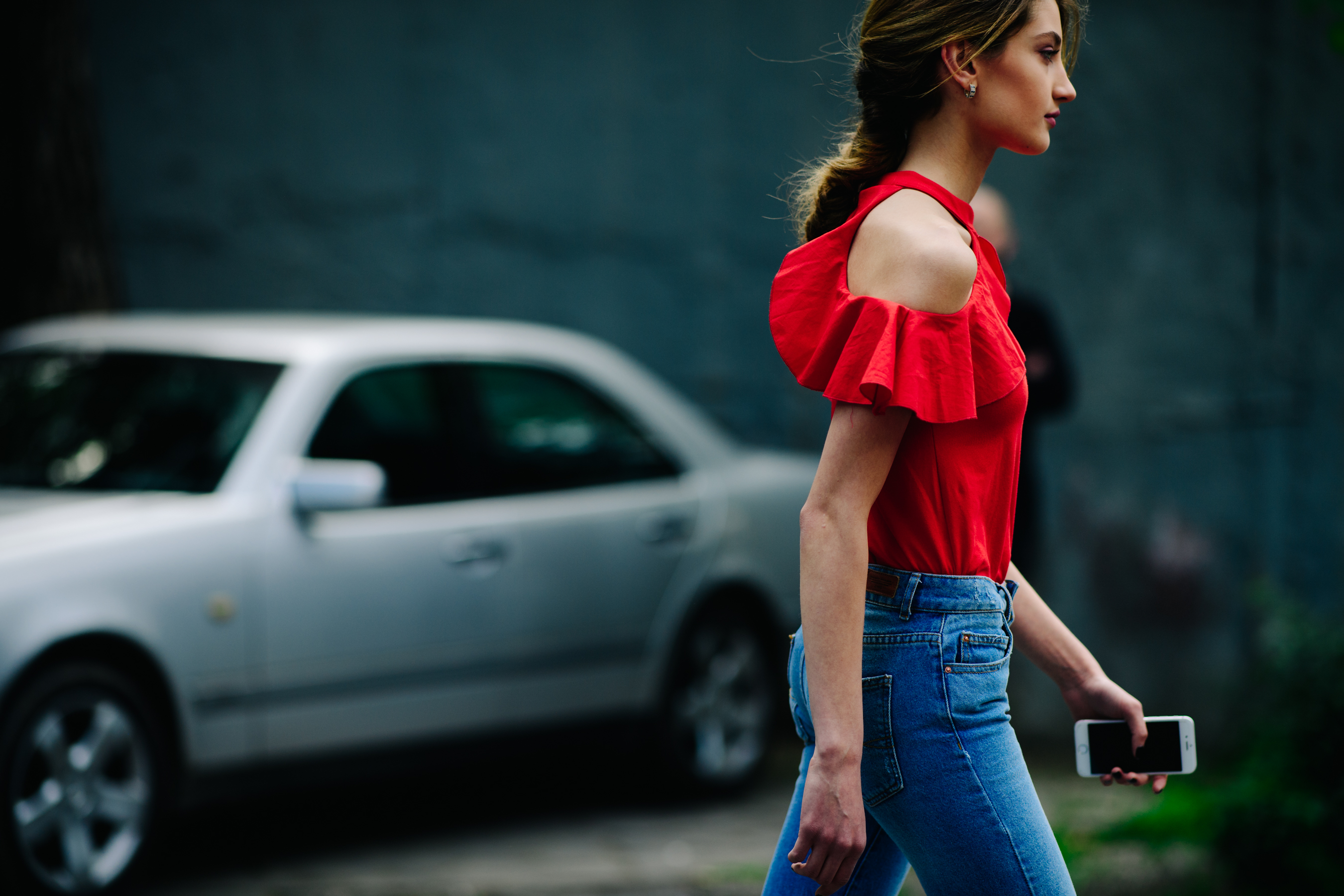 Girl walking on the street