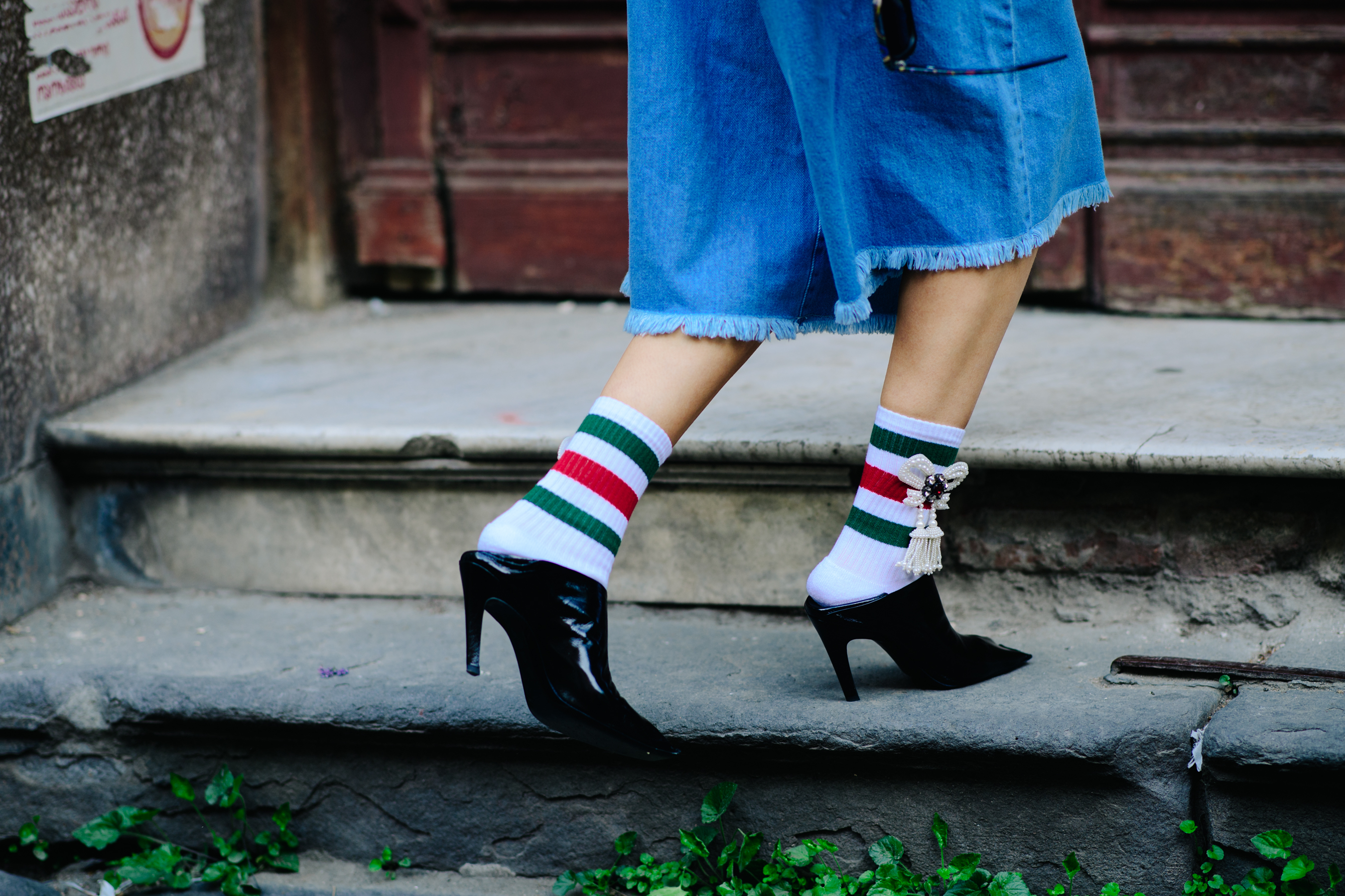 Girl wearing sporty socks