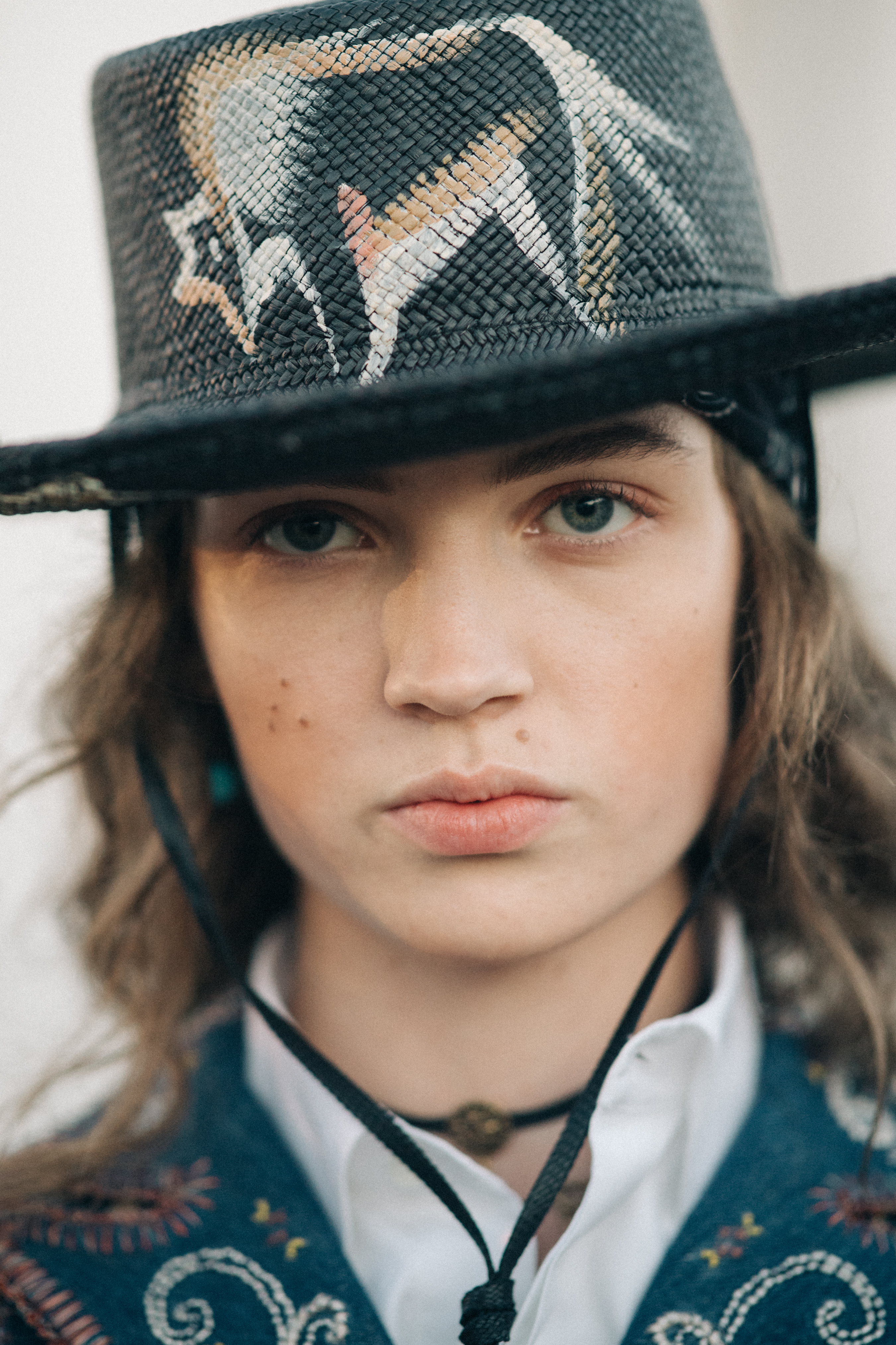 Portrait of a girl with freckles