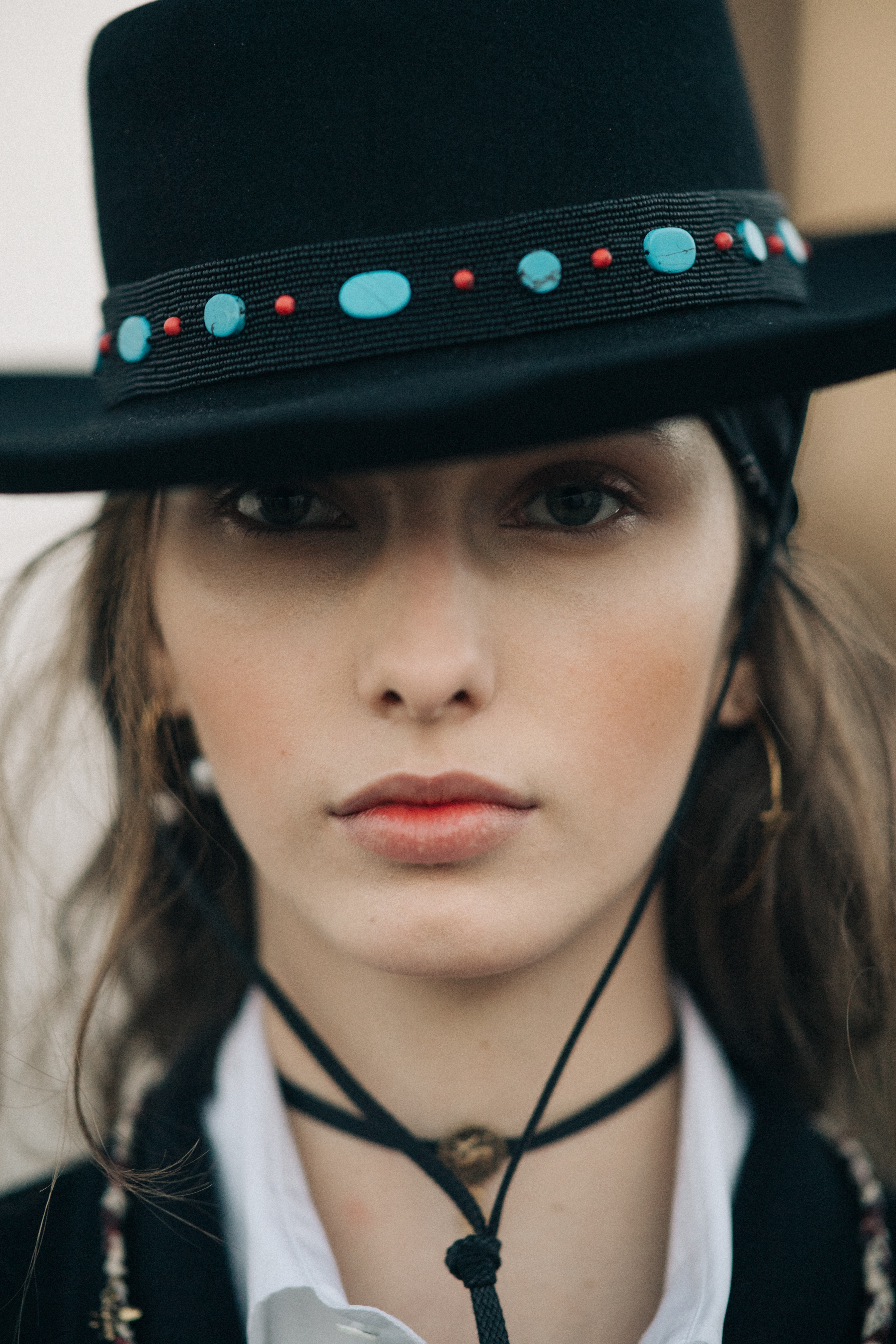 Girl wearing a black jacket