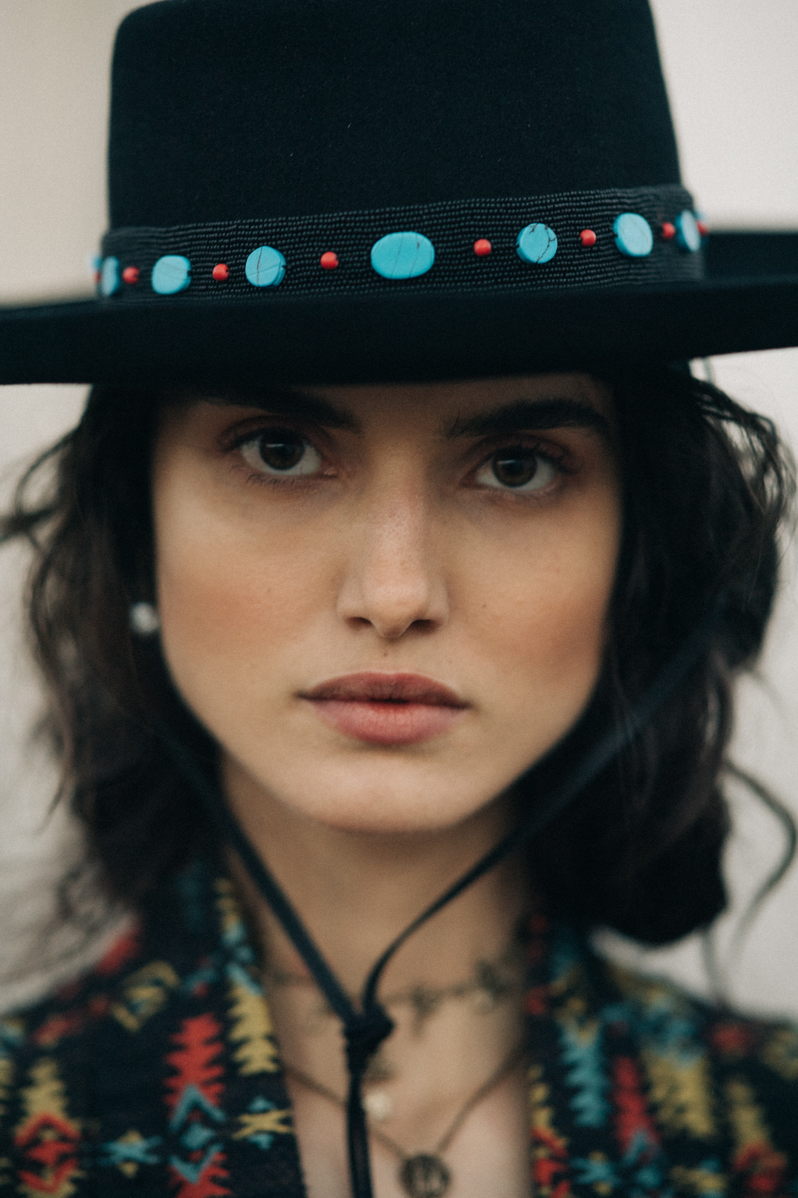 Girl wearing a tribal jacket