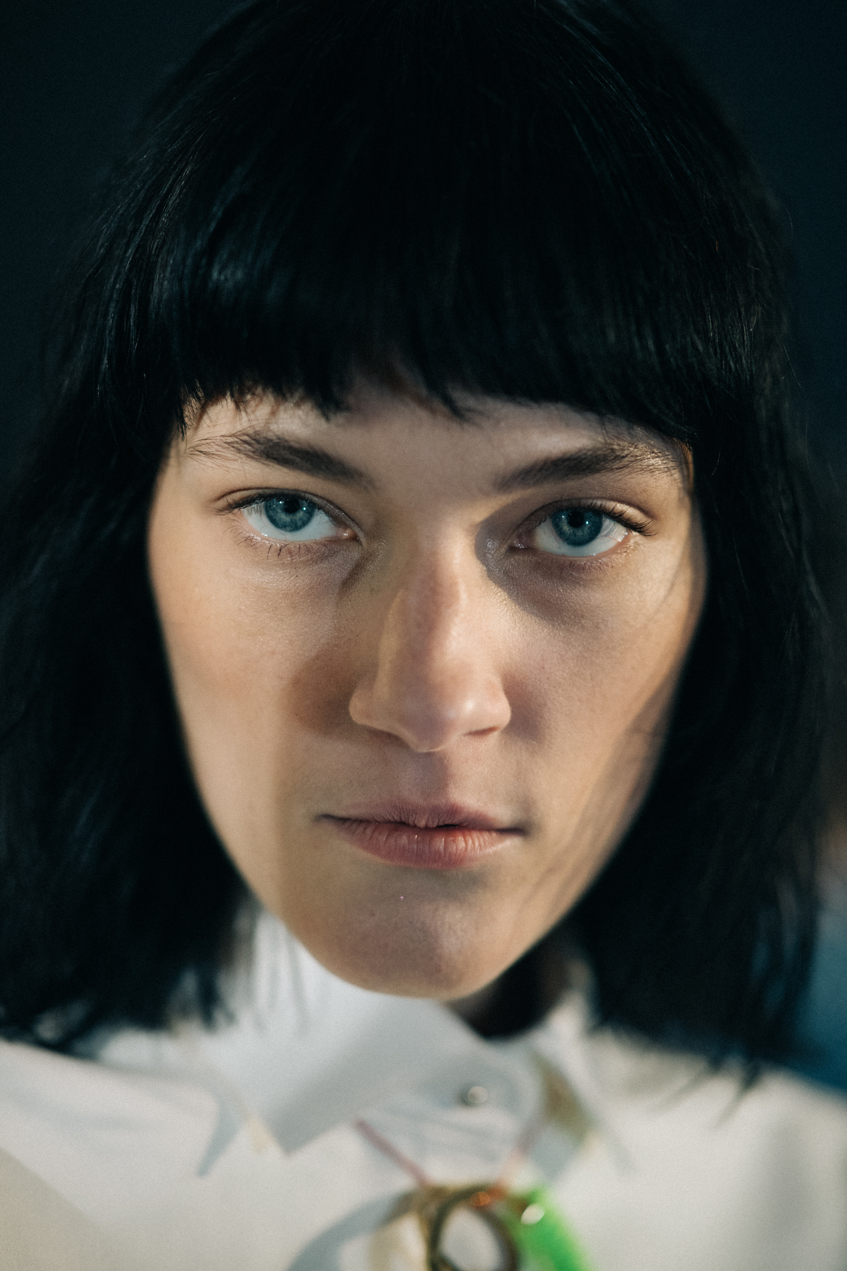 Portrait of a model with short hair