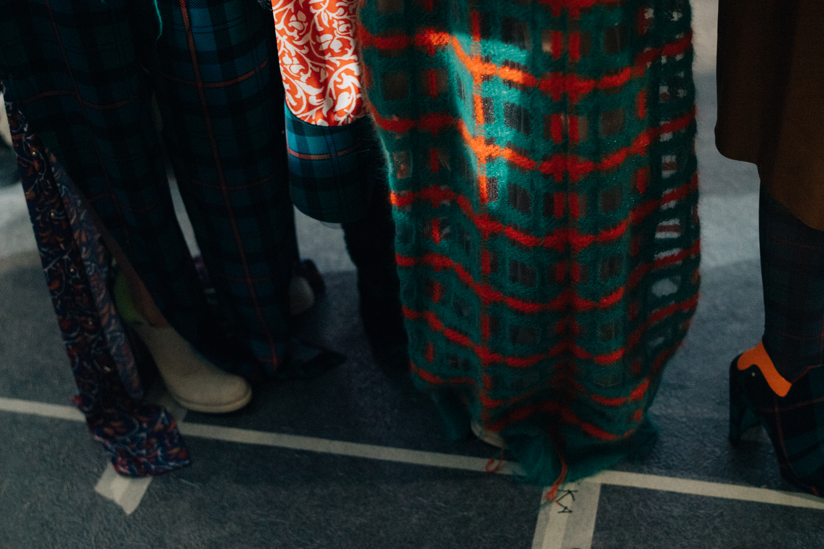 Detail of a long knitted dress