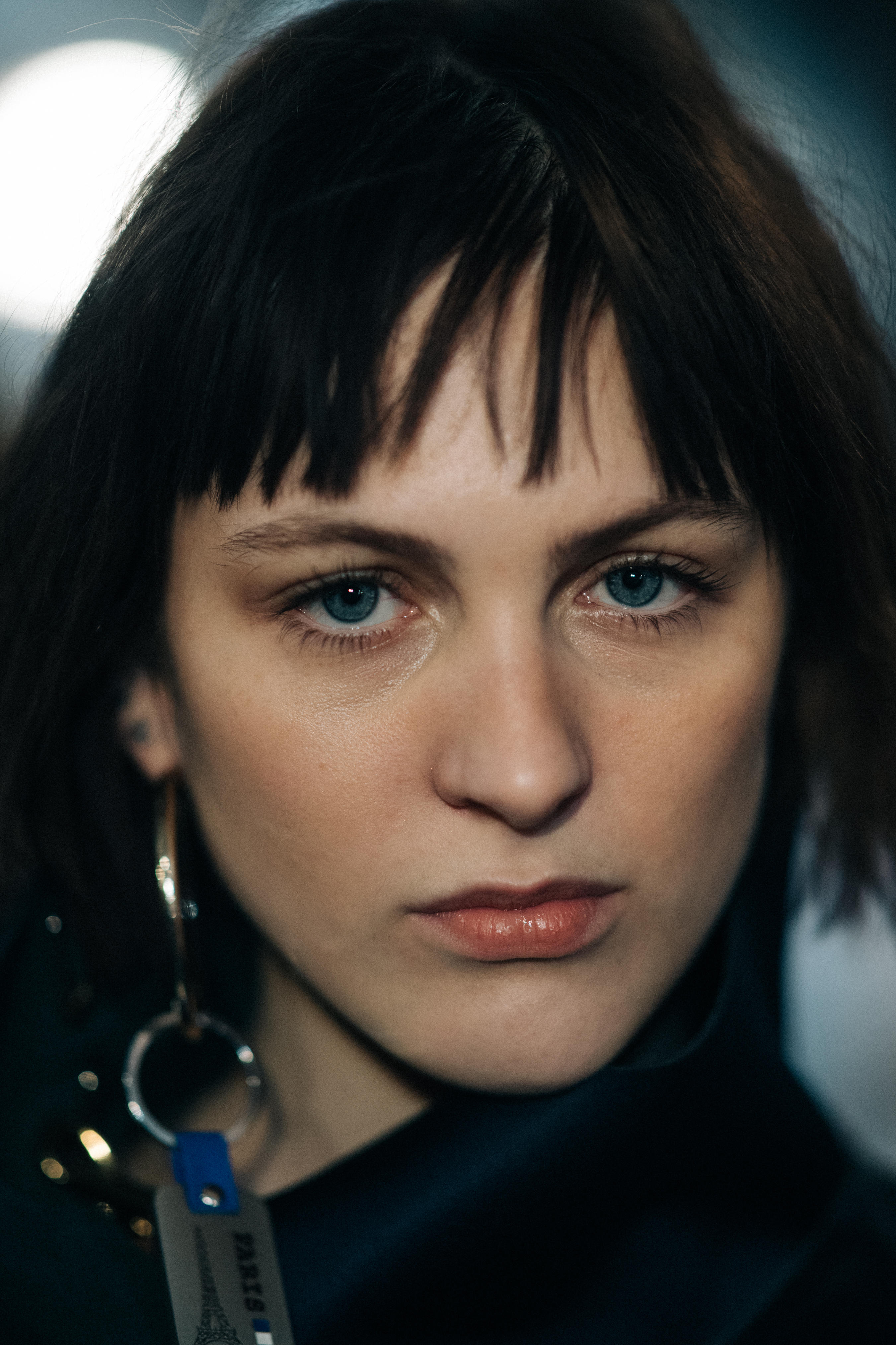 Portrait of blue eyed model