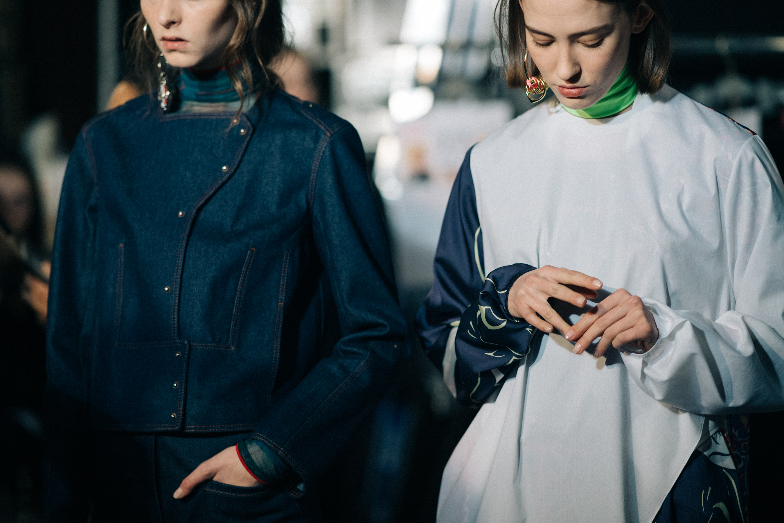 Two girls at Esteban Cortazar backstage