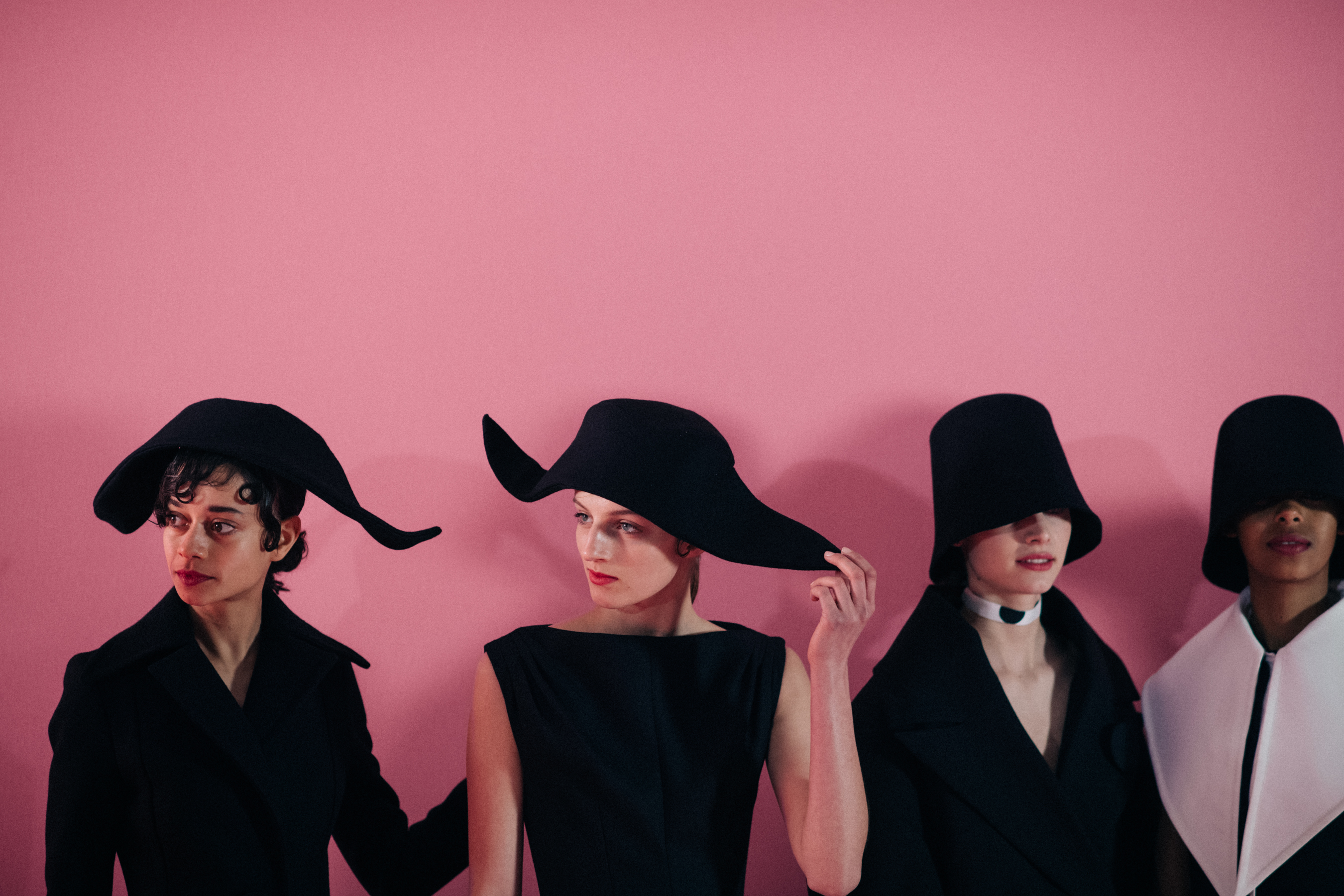 Girls at the Jacquemus show backstage