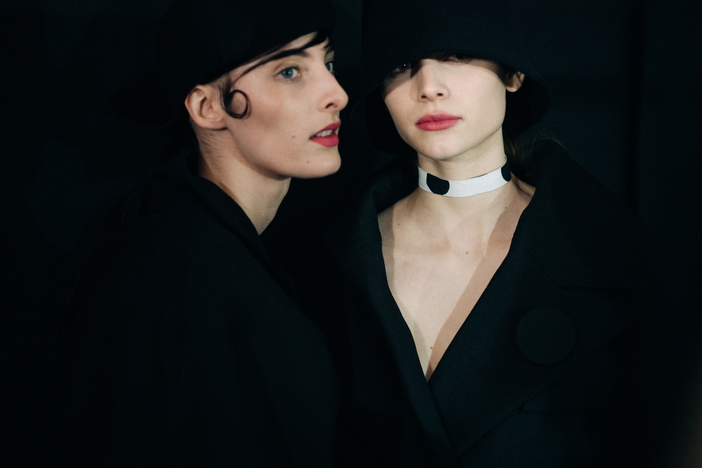 Girls posing at Jacquemus backstage
