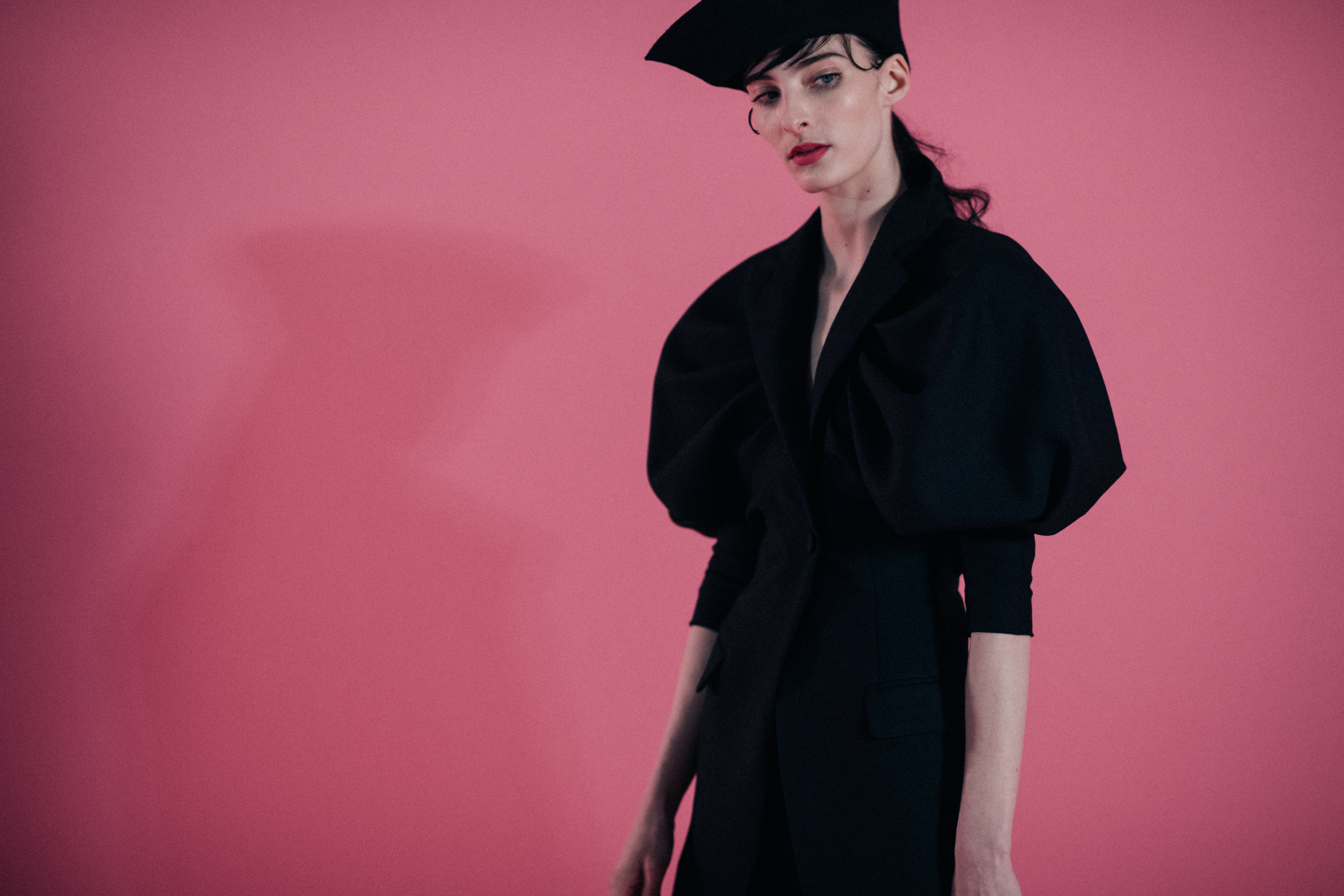 Girl wearing a structured coat