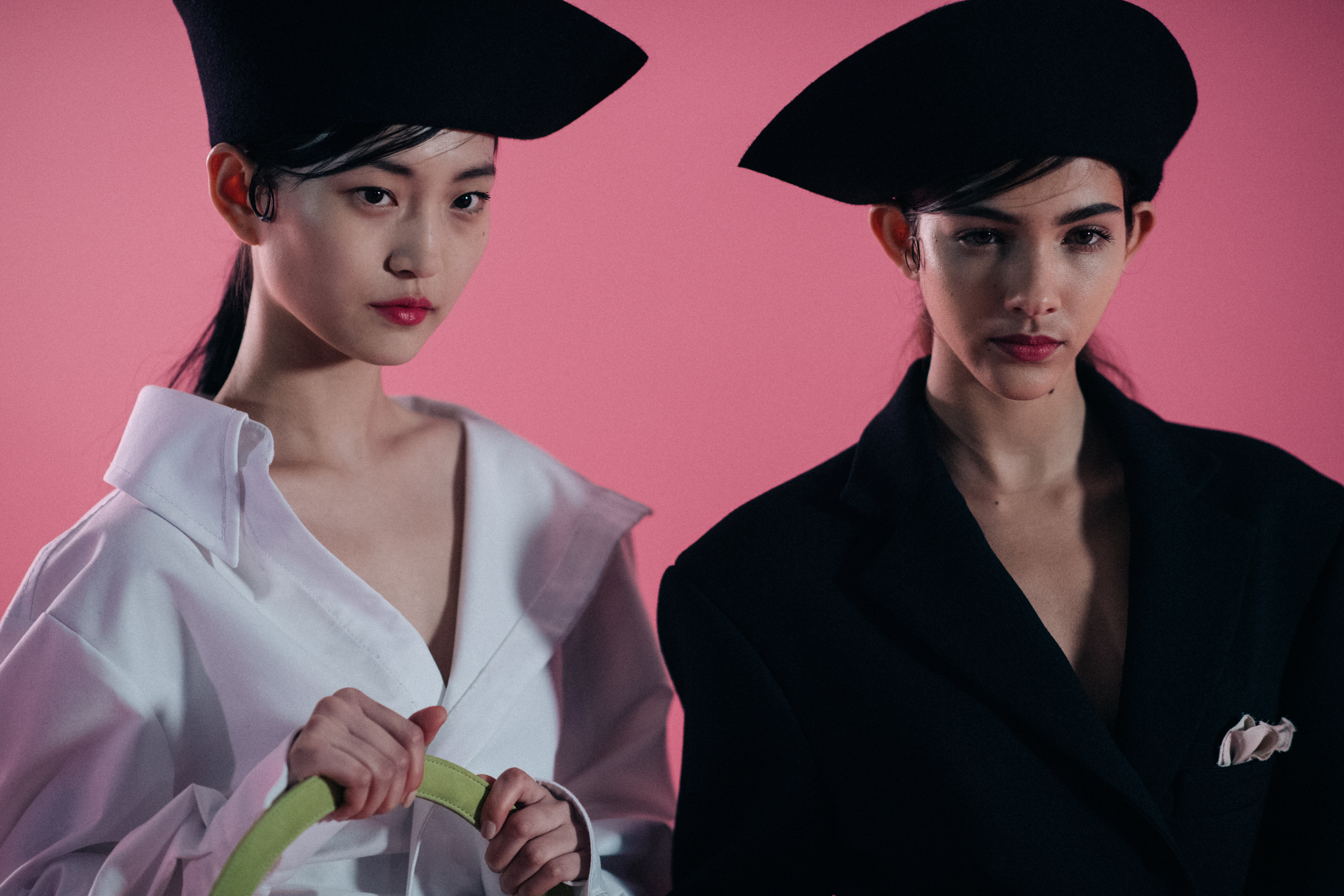 Two girls wearing Jacquemus outfits