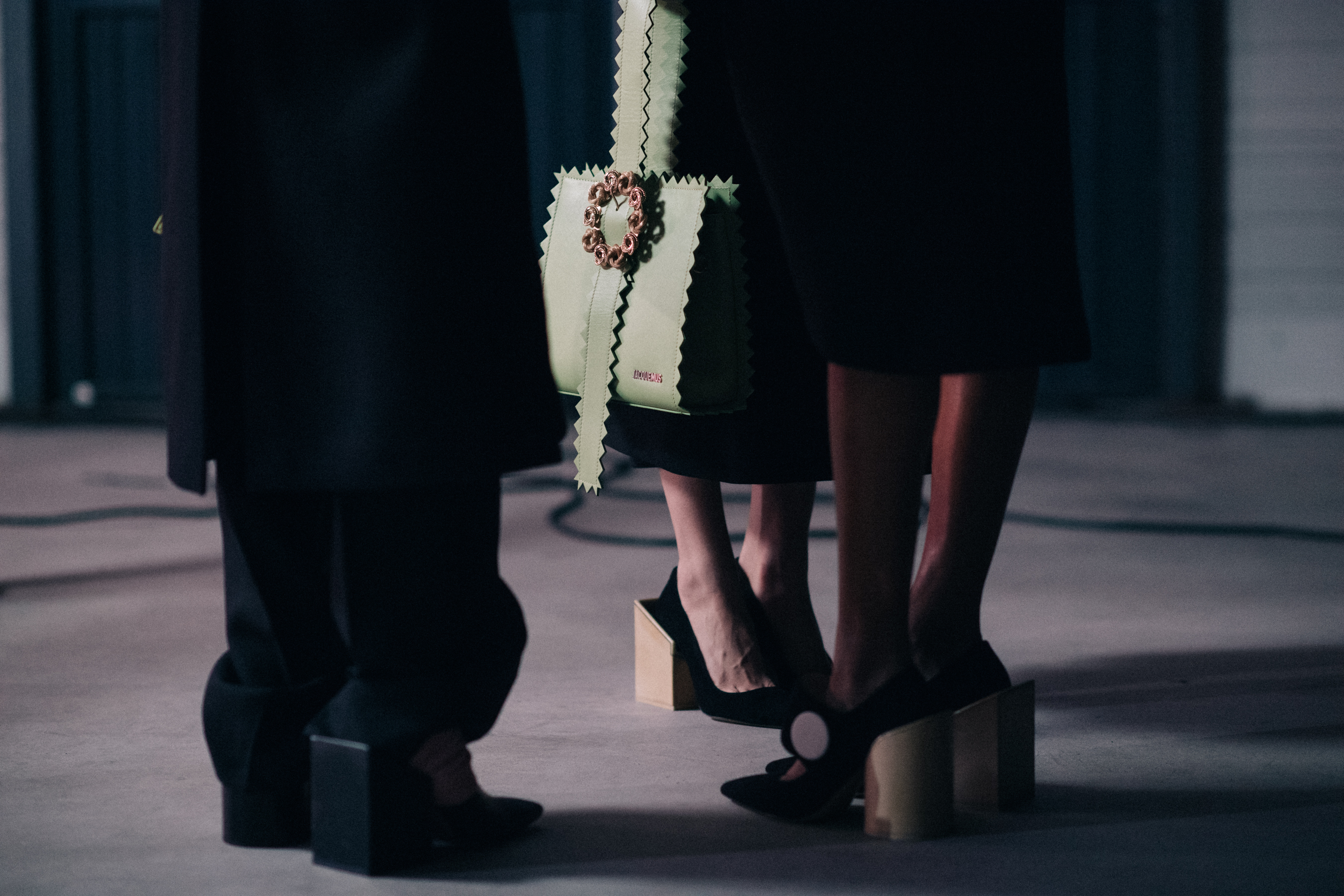 Green Jacquemus bag with details