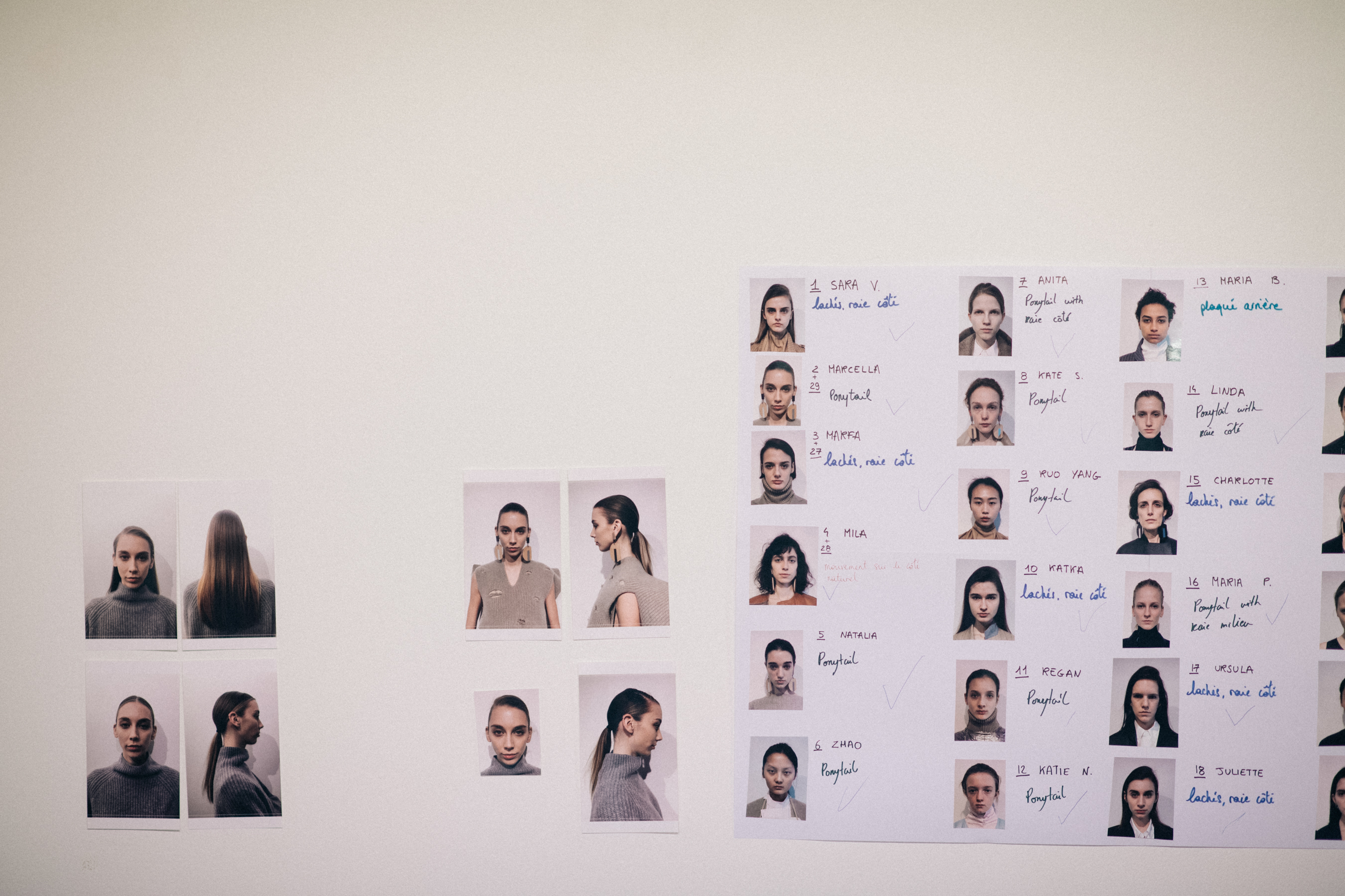 Lookboard at Nehera backstage