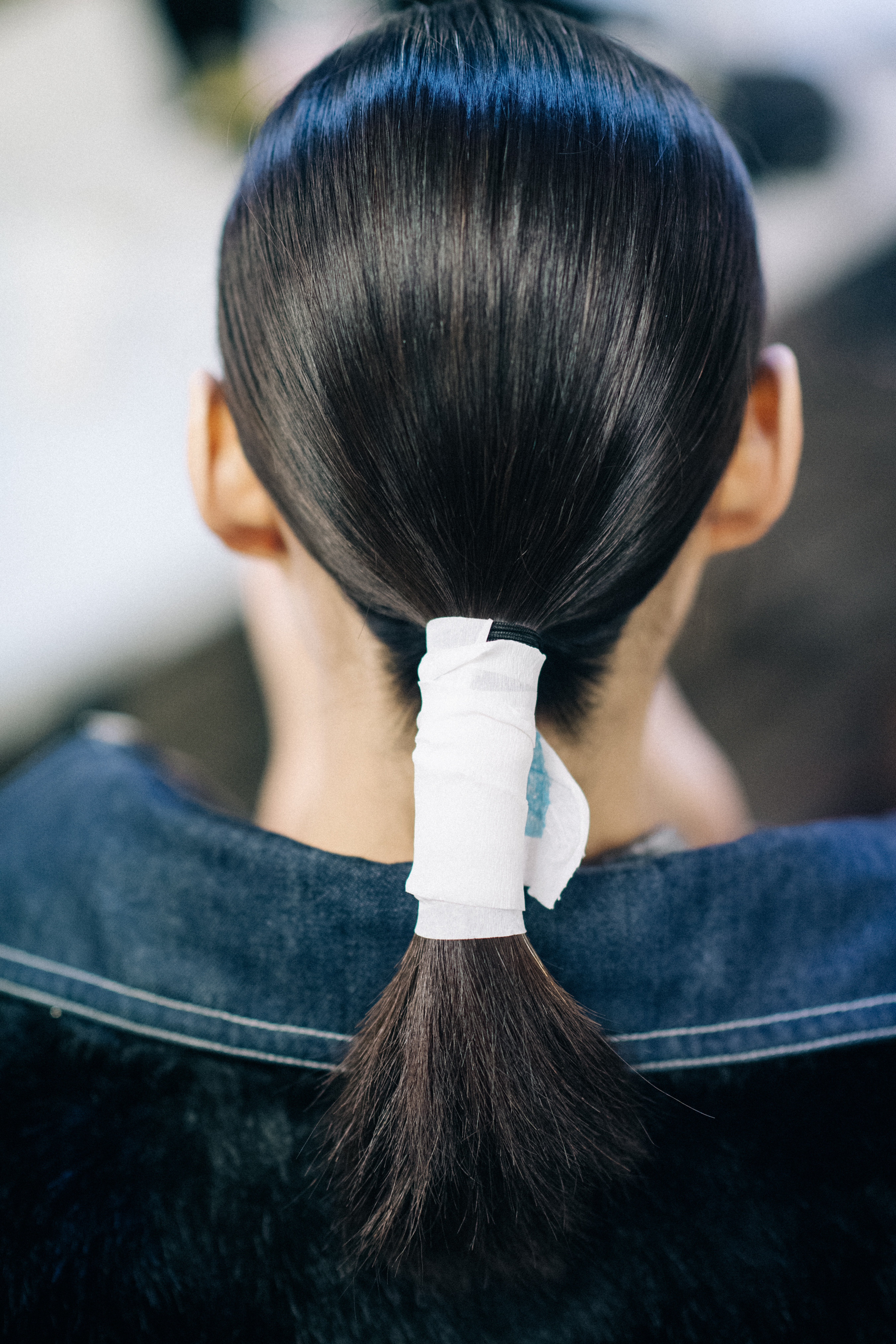 Hairstyle detail of a Nehera model