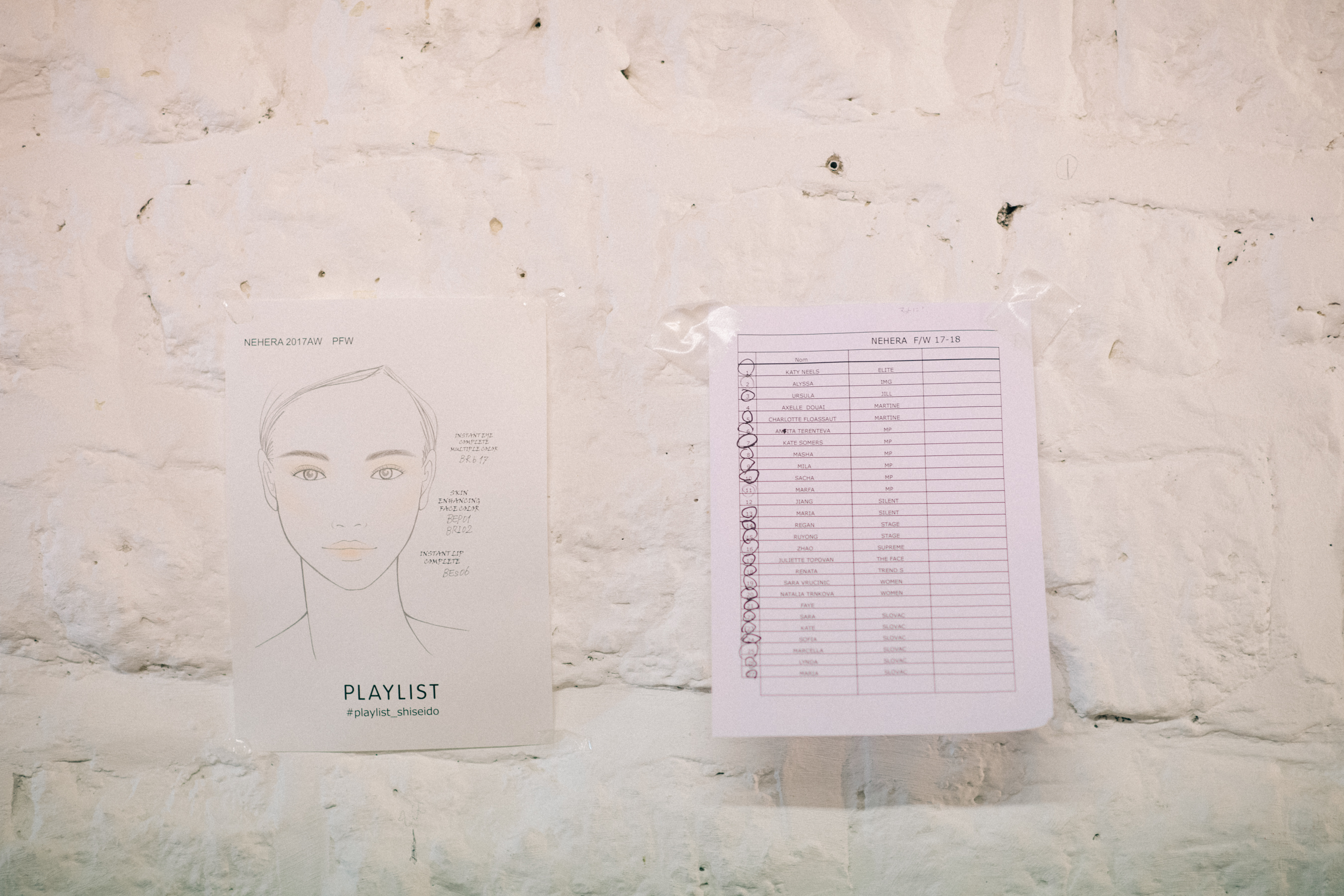 Models order list at Nehera backstage