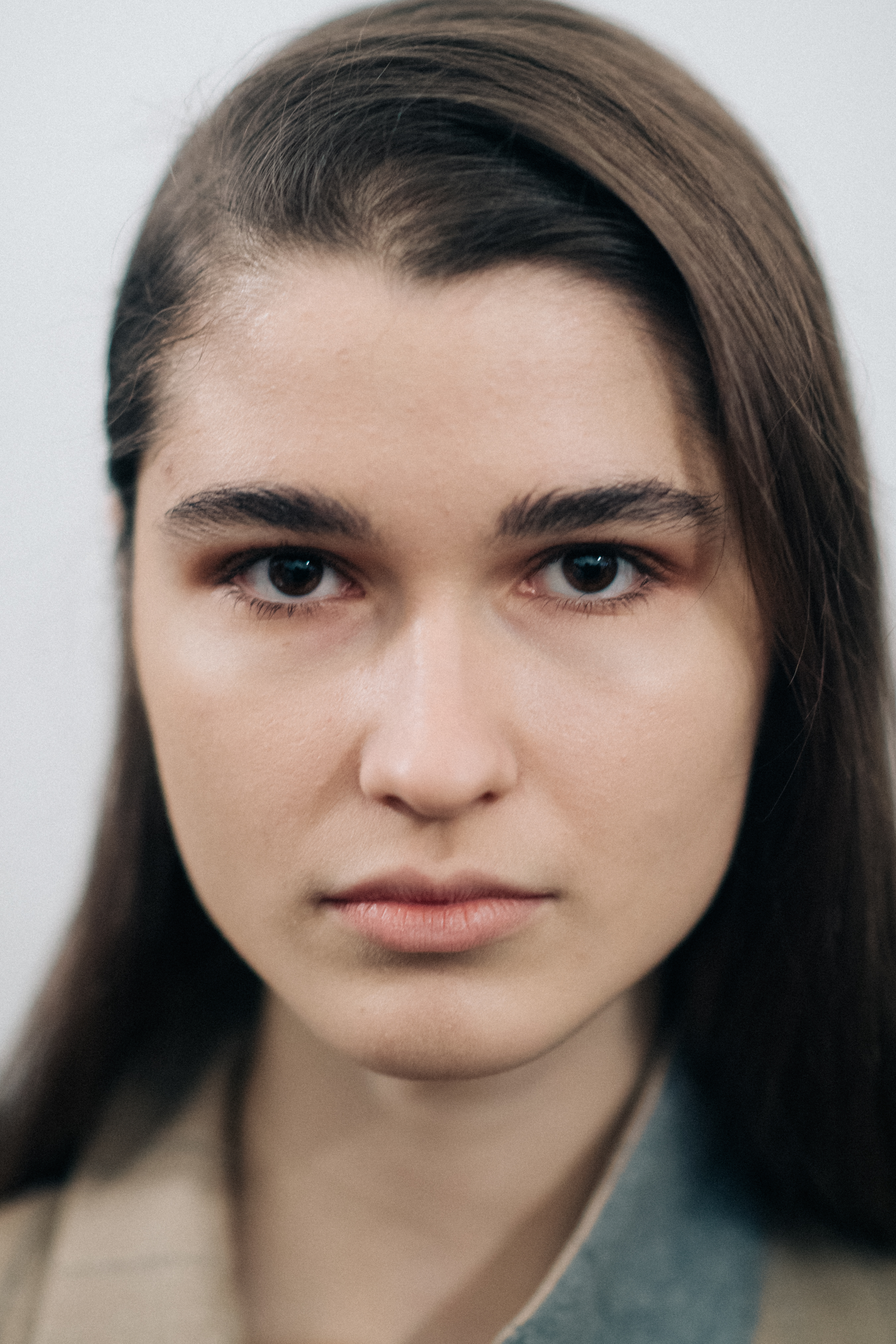 Female model with long brown hair