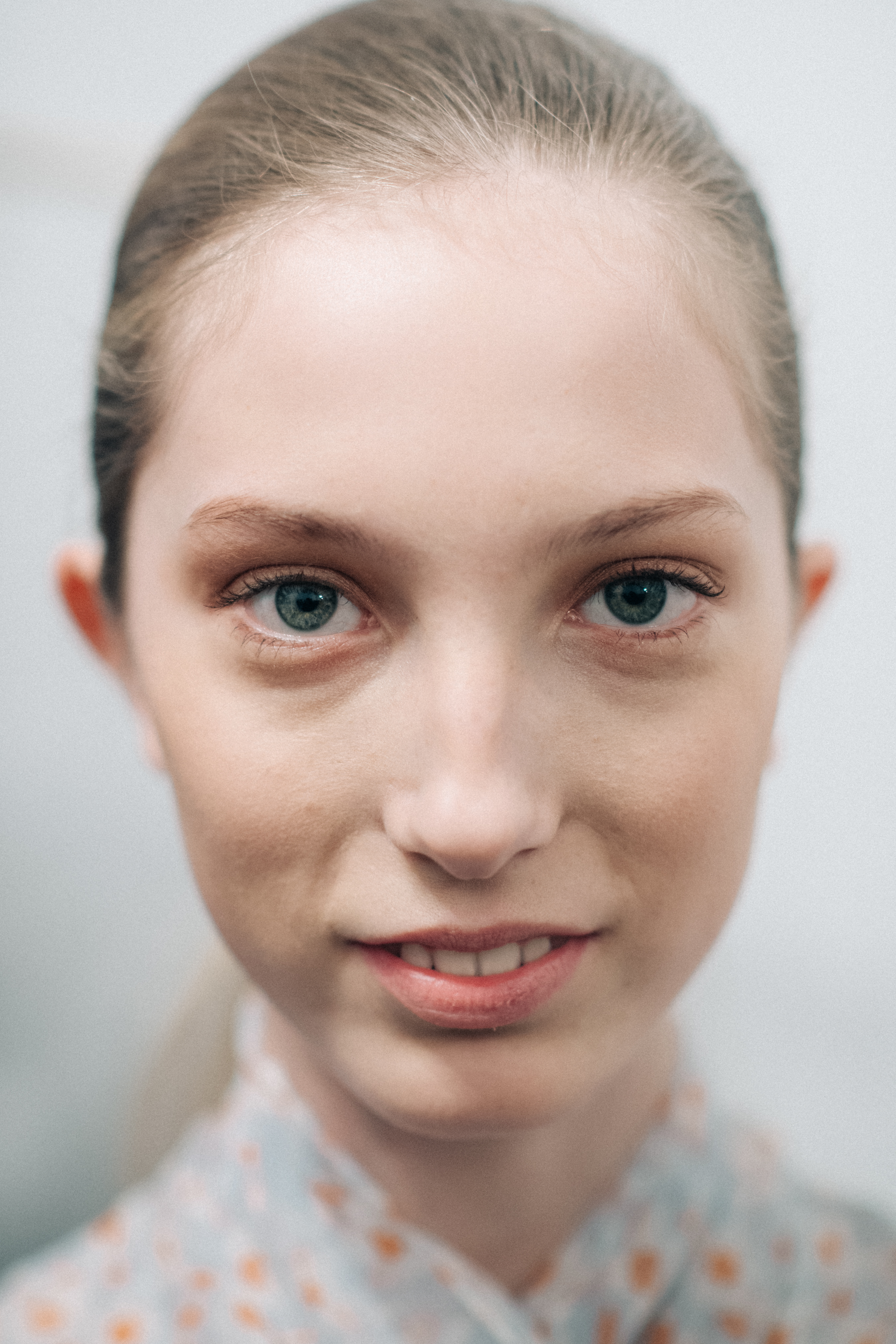 Portrait of a model wearing flower shirt