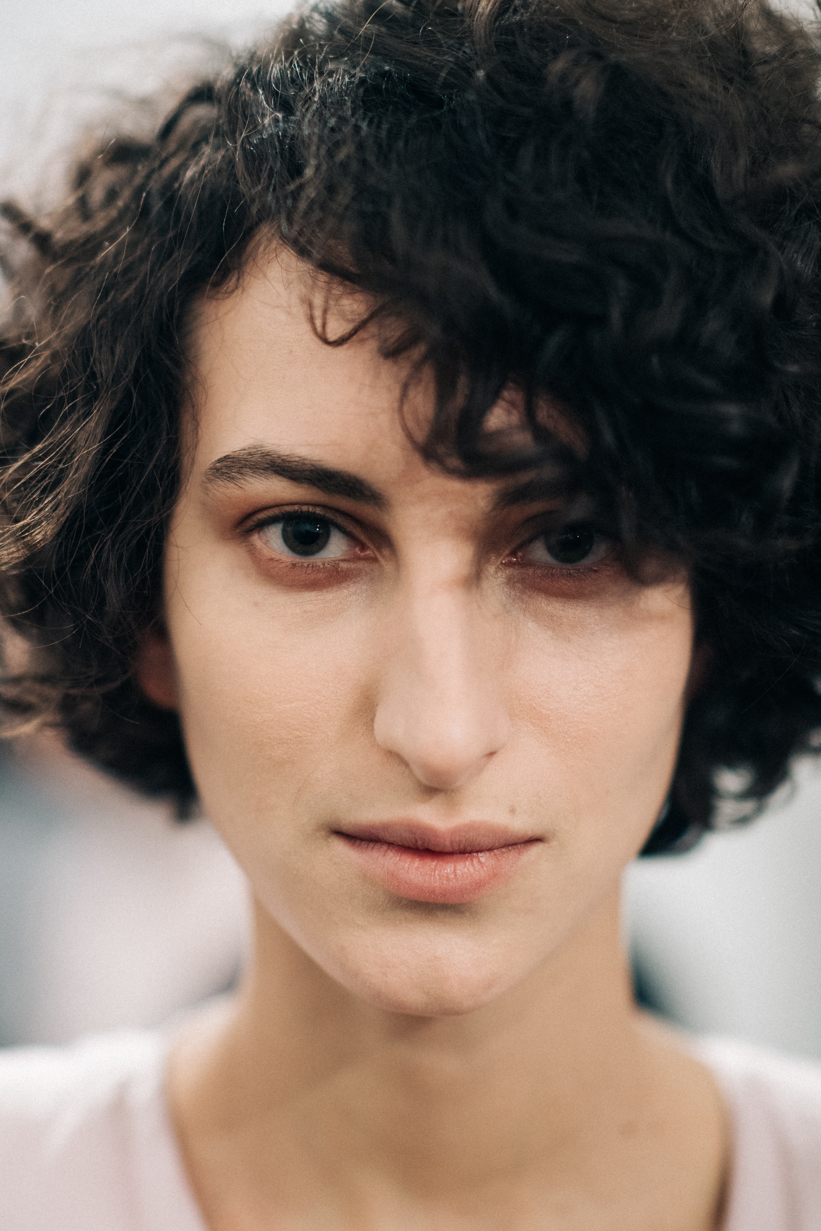 Portrait of a curly hair model