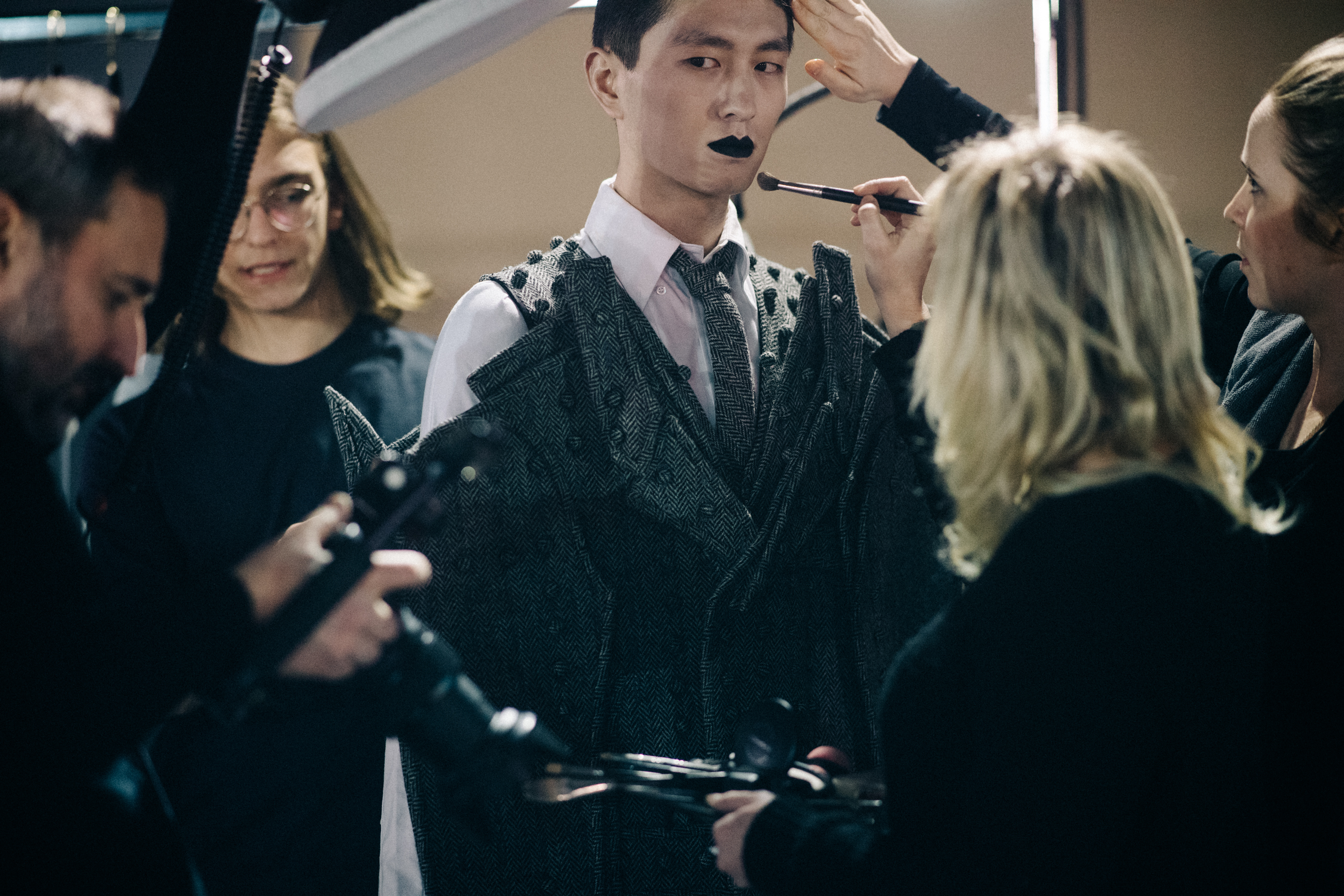 Ryu Wankyu at Thom Browne backstage
