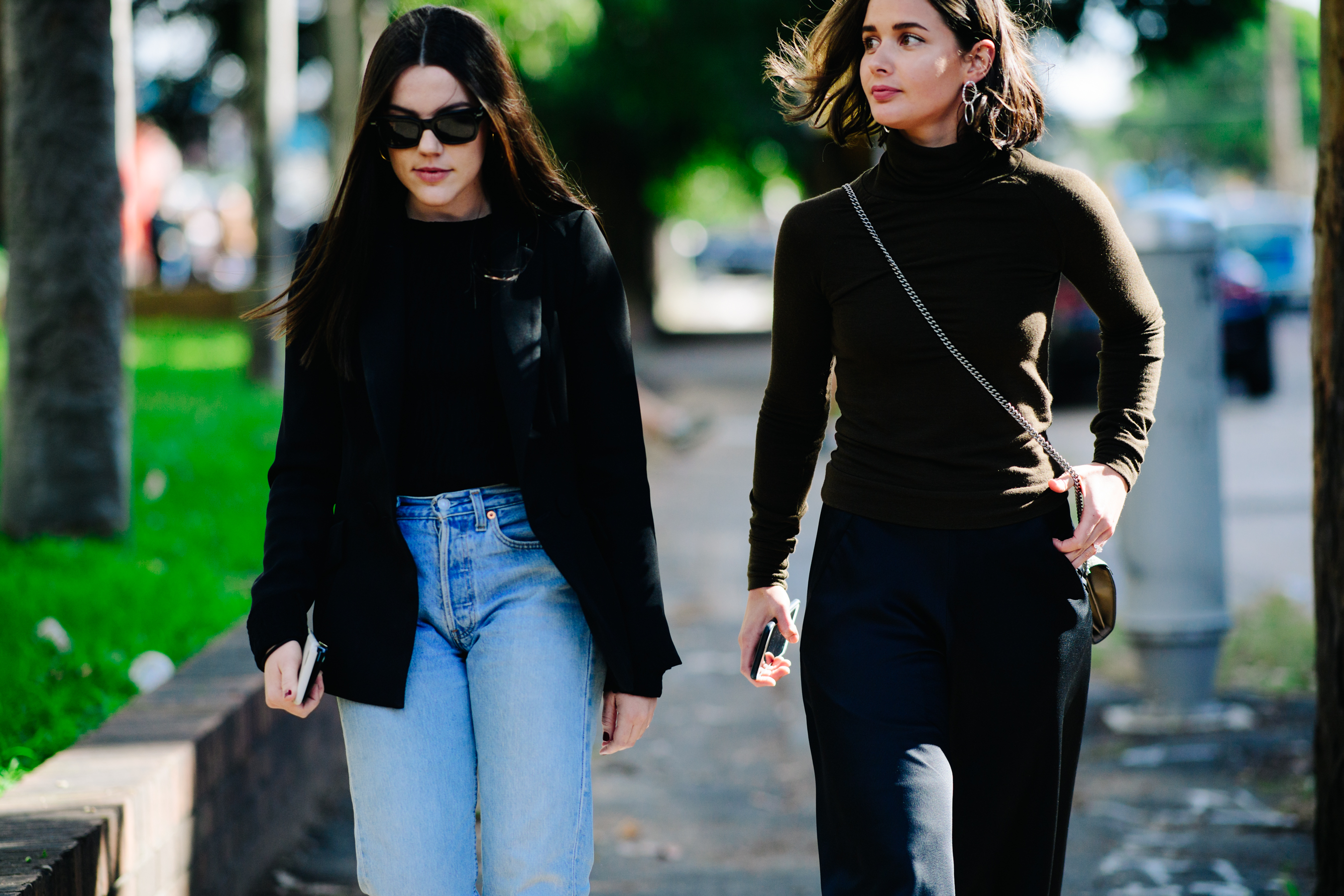 Girls wearing dark outfits