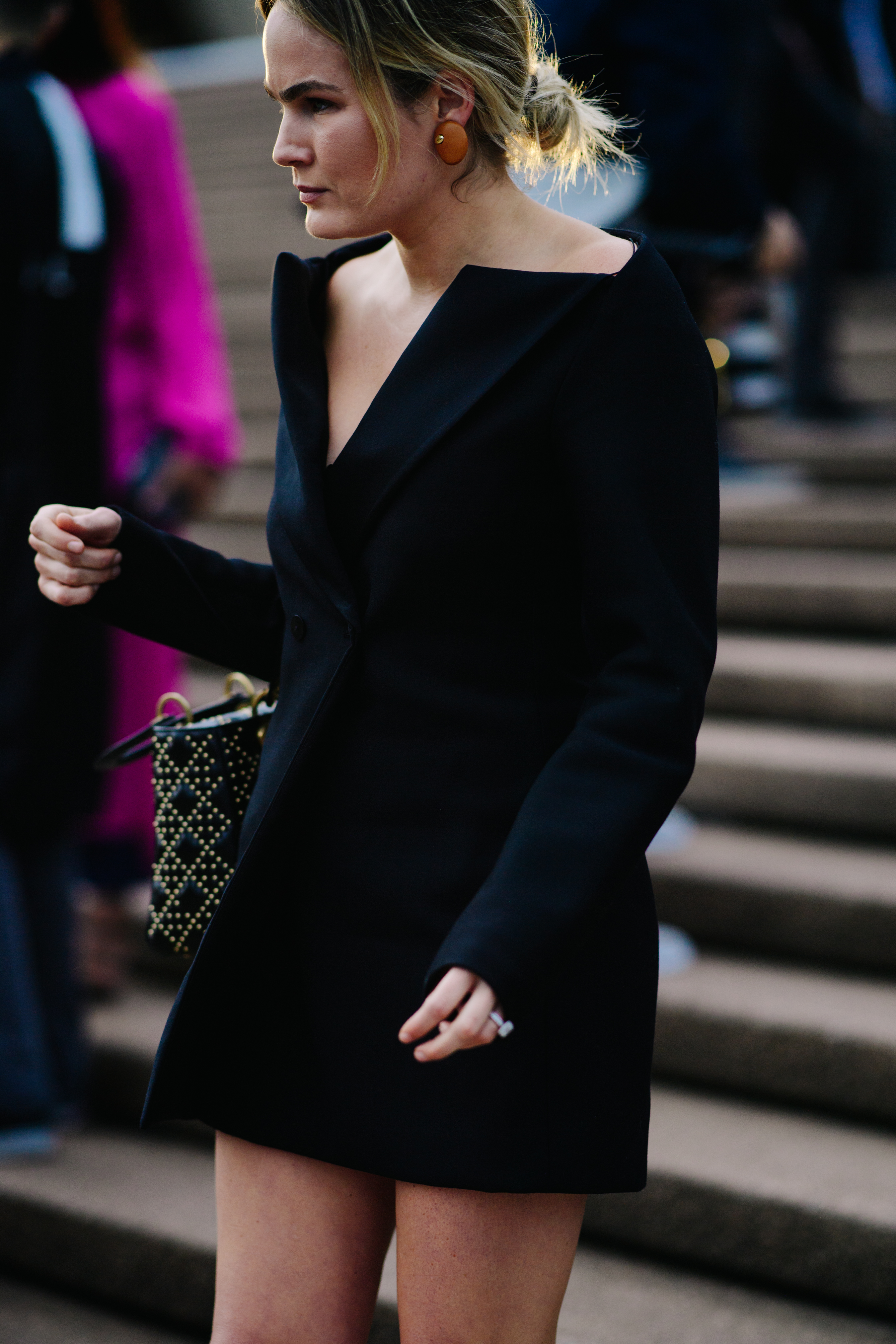 Woman wearing blazer dress
